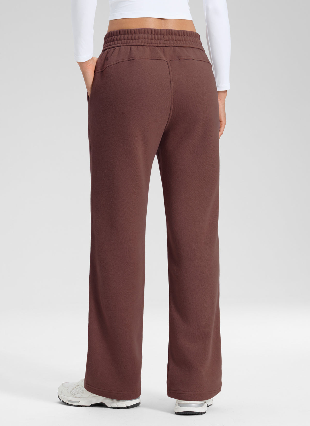 CRZ YOGA Damen Gefütterte Baumwolle Hose mit Taschen - 76 cm Taupe @model_info:Larissa