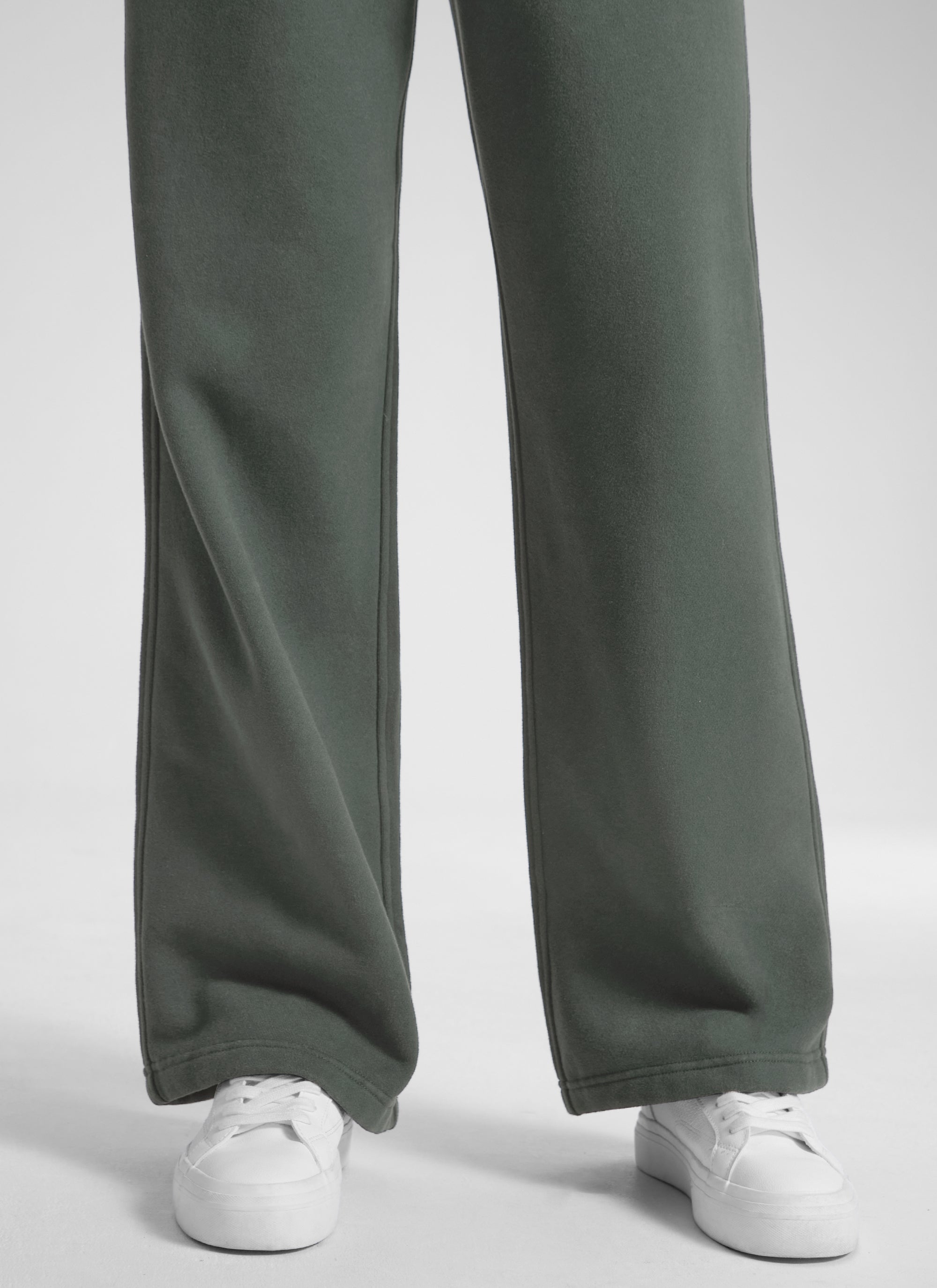 CRZ YOGA Damen Gefütterte Baumwolle Hose mit Taschen - 76 cm Grauer Salbei @model_info:Jenna