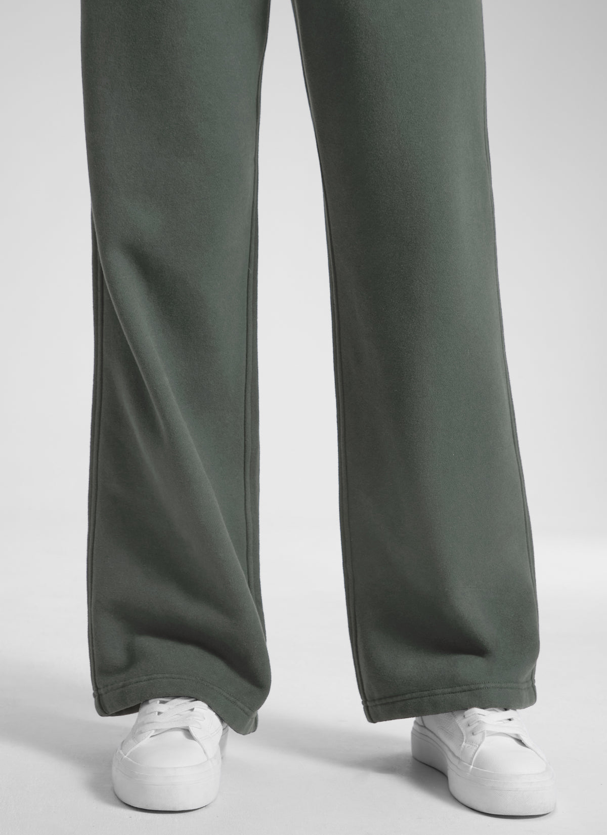 CRZ YOGA Damen Gefütterte Baumwolle Hose mit Taschen - 76 cm Grauer Salbei @model_info:Jenna