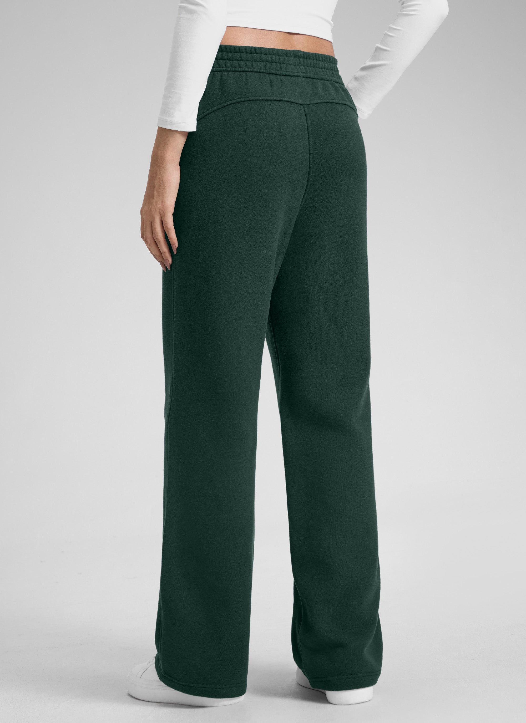CRZ YOGA Damen Gefütterte Baumwolle Hose mit Taschen - 76 cm Legende Grün @model_info:Jenna