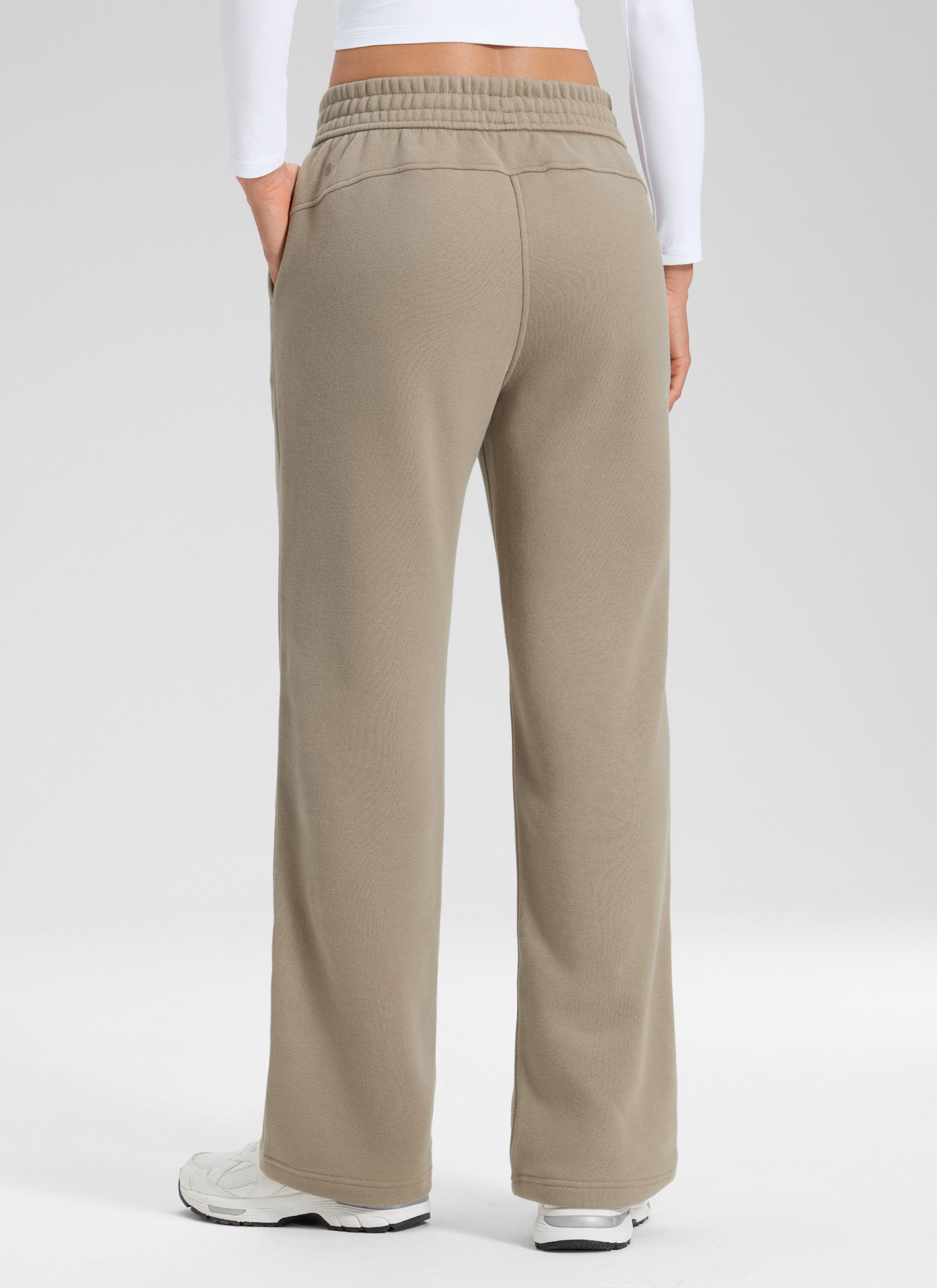 CRZ YOGA Damen Gefütterte Baumwolle Hose mit Taschen - 76 cm Eiche @model_info:Larissa