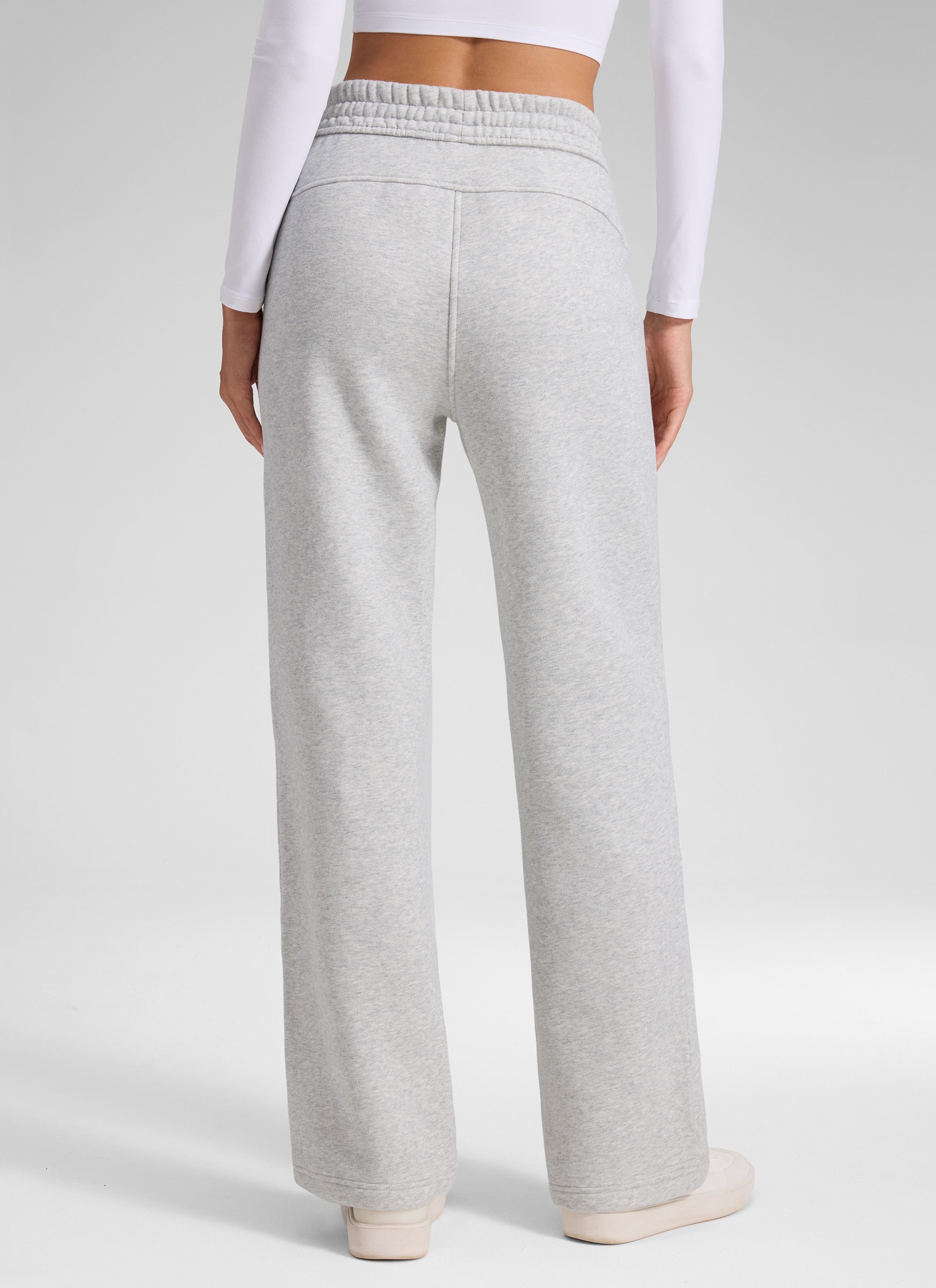 CRZ YOGA Damen Gefütterte Baumwolle Hose mit Taschen - 76 cm Taubengraues Heidekraut @model_info:Anna