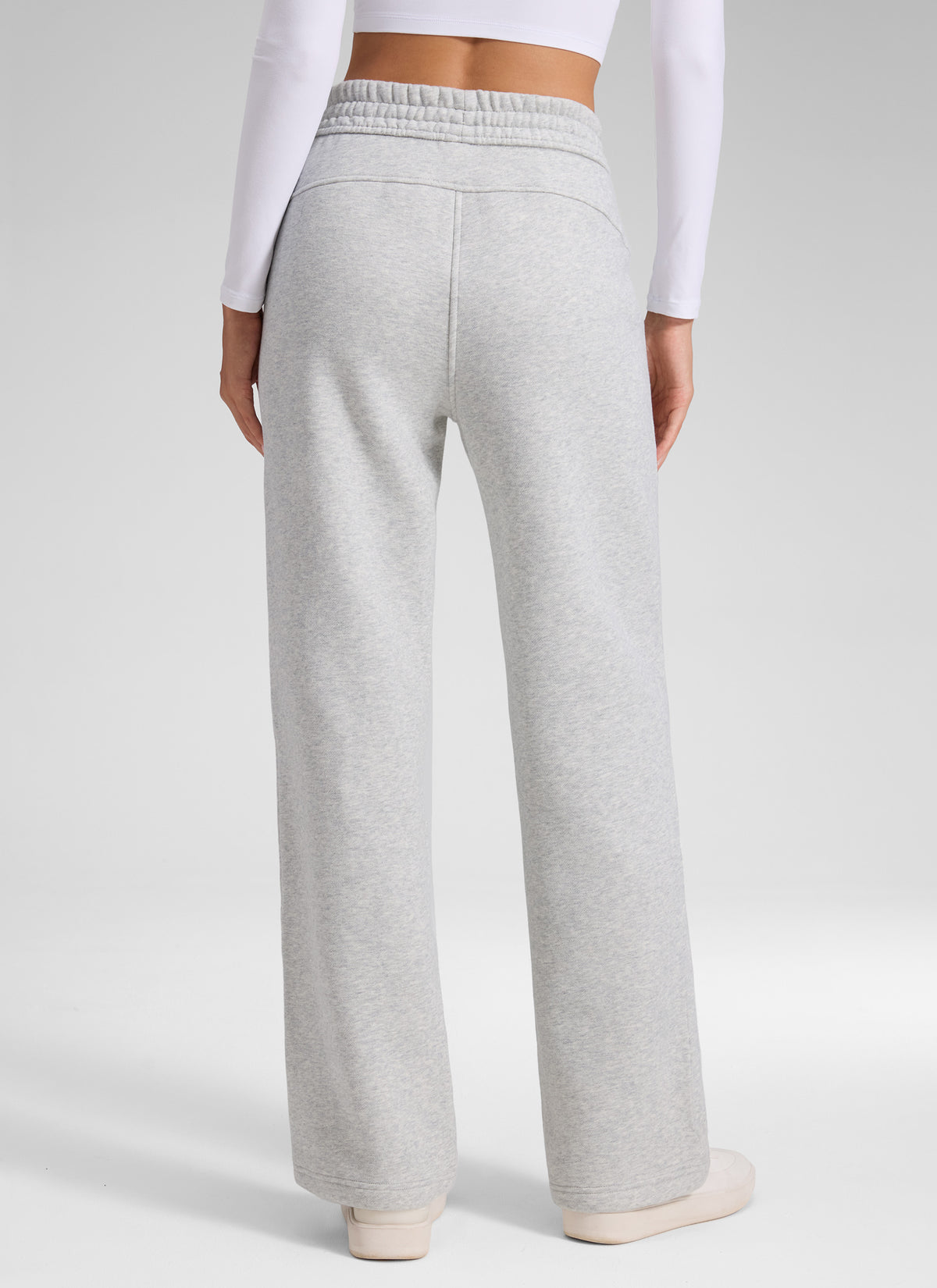 CRZ YOGA Damen Gefütterte Baumwolle Hose mit Taschen - 76 cm Taubengraues Heidekraut @model_info:Anna