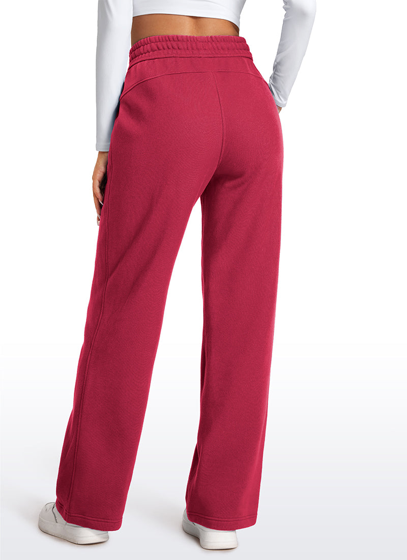 CRZ YOGA Damen Gefütterte Baumwolle Hose mit Taschen - 76 cm Granatapfel @model_info:Anna