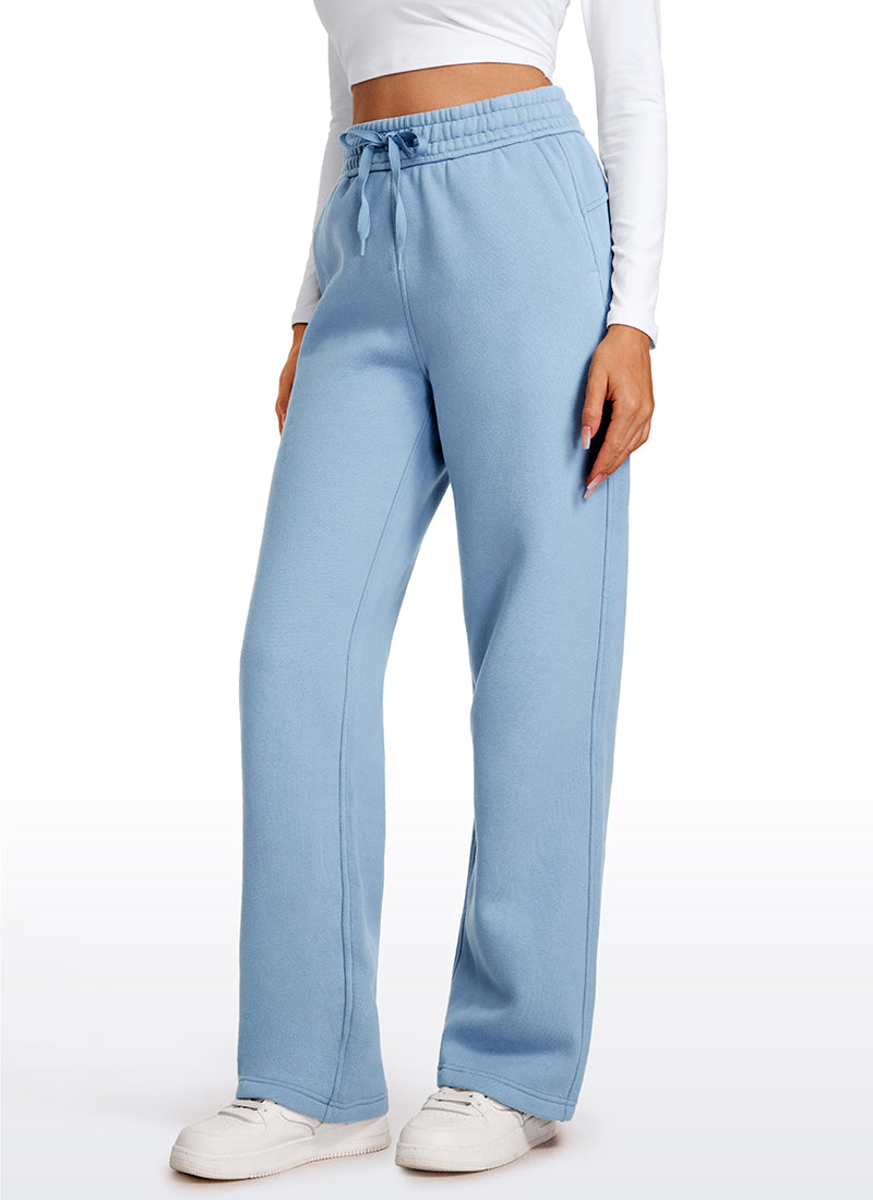 CRZ YOGA Damen Gefütterte Baumwolle Hose mit Taschen - 76 cm Cambric-Blau @model_info:Anna