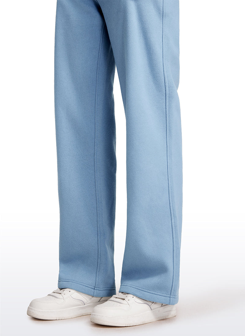 CRZ YOGA Damen Gefütterte Baumwolle Hose mit Taschen - 76 cm Cambric-Blau @model_info:Anna
