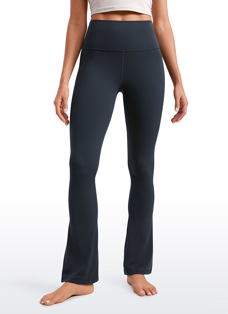CRZ YOGA Damen Butterluxe Hohe Taille Mini Flared Leggings - 76 cm Echte Marine