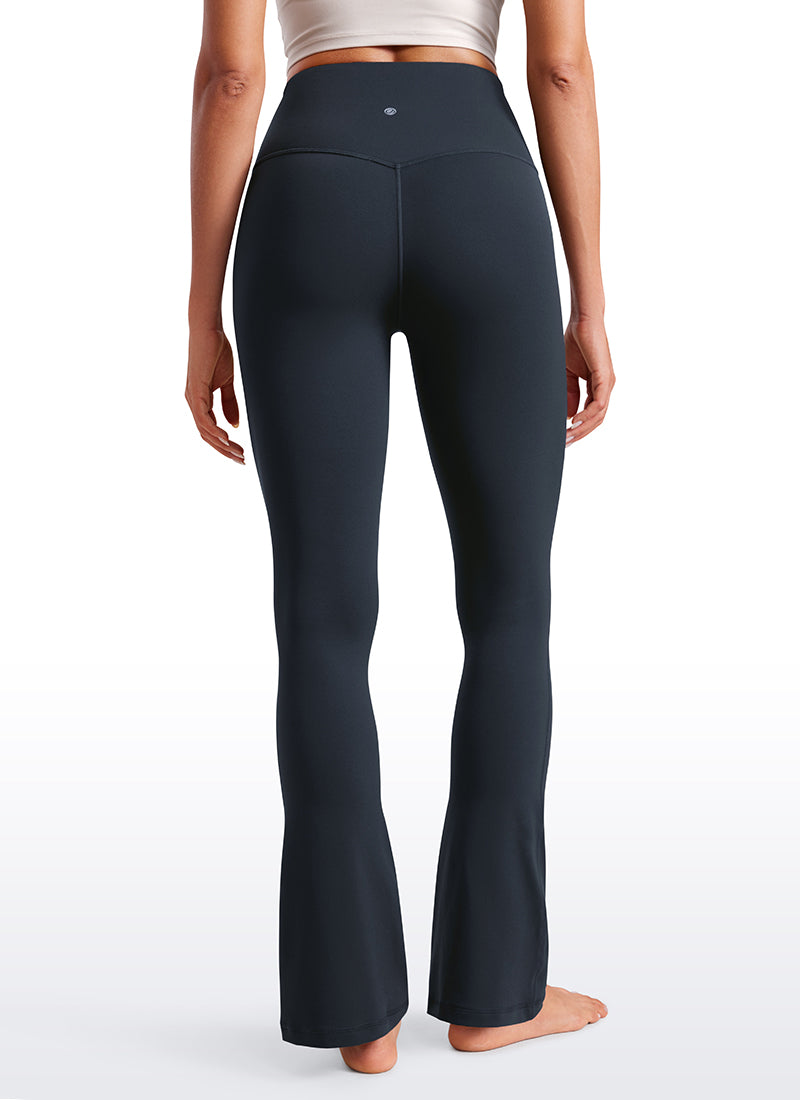 CRZ YOGA Damen Butterluxe Hohe Taille Mini Flared Leggings - 76 cm Echte Marine