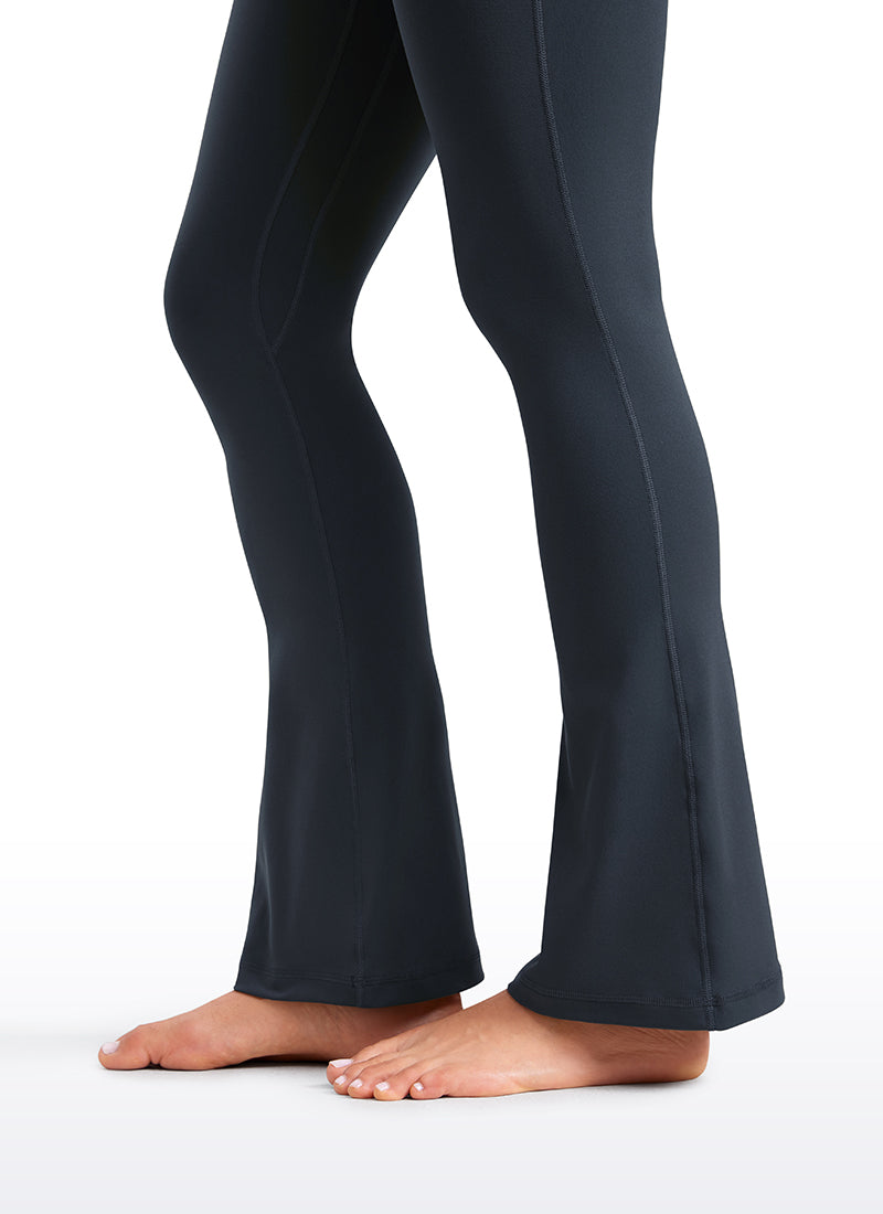 CRZ YOGA Damen Butterluxe Hohe Taille Mini Flared Leggings - 76 cm Echte Marine