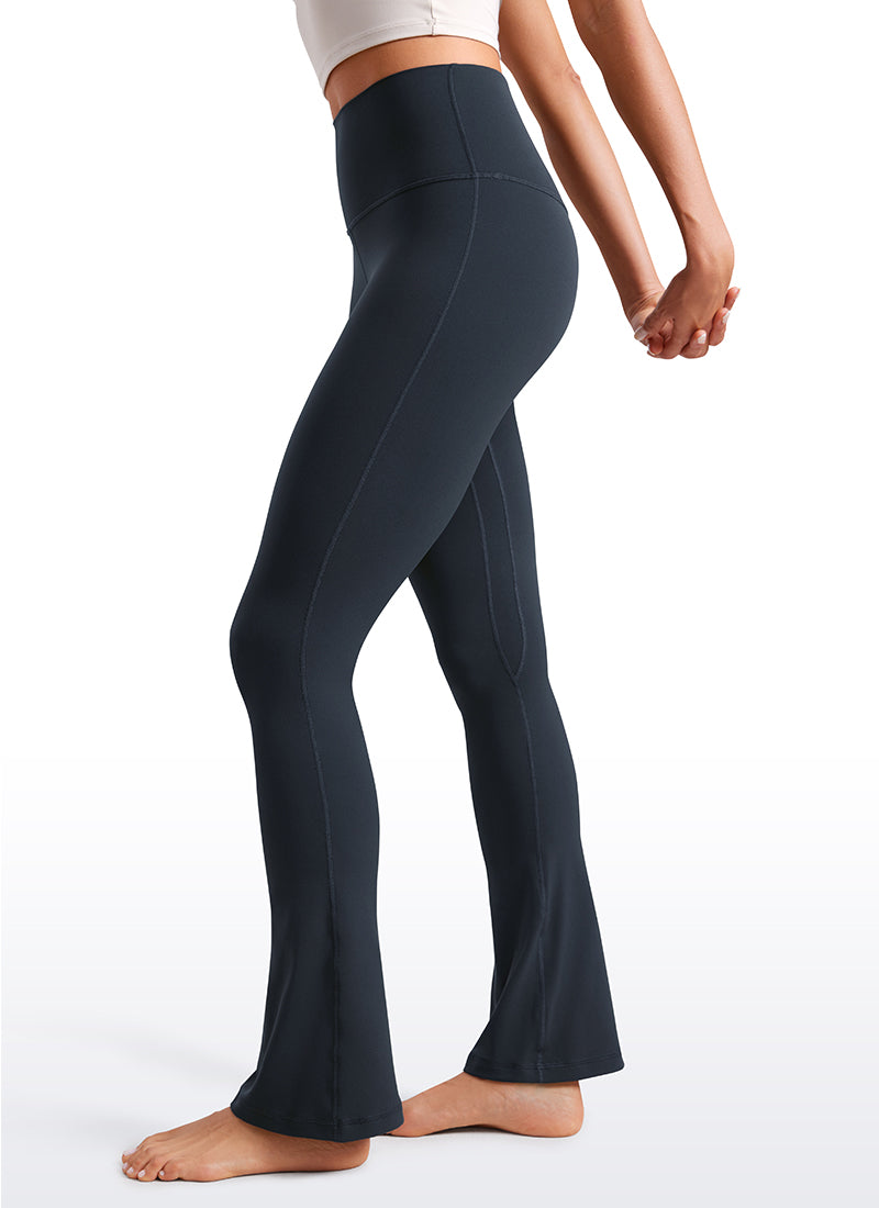 CRZ YOGA Damen Butterluxe Hohe Taille Mini Flared Leggings - 76 cm Echte Marine