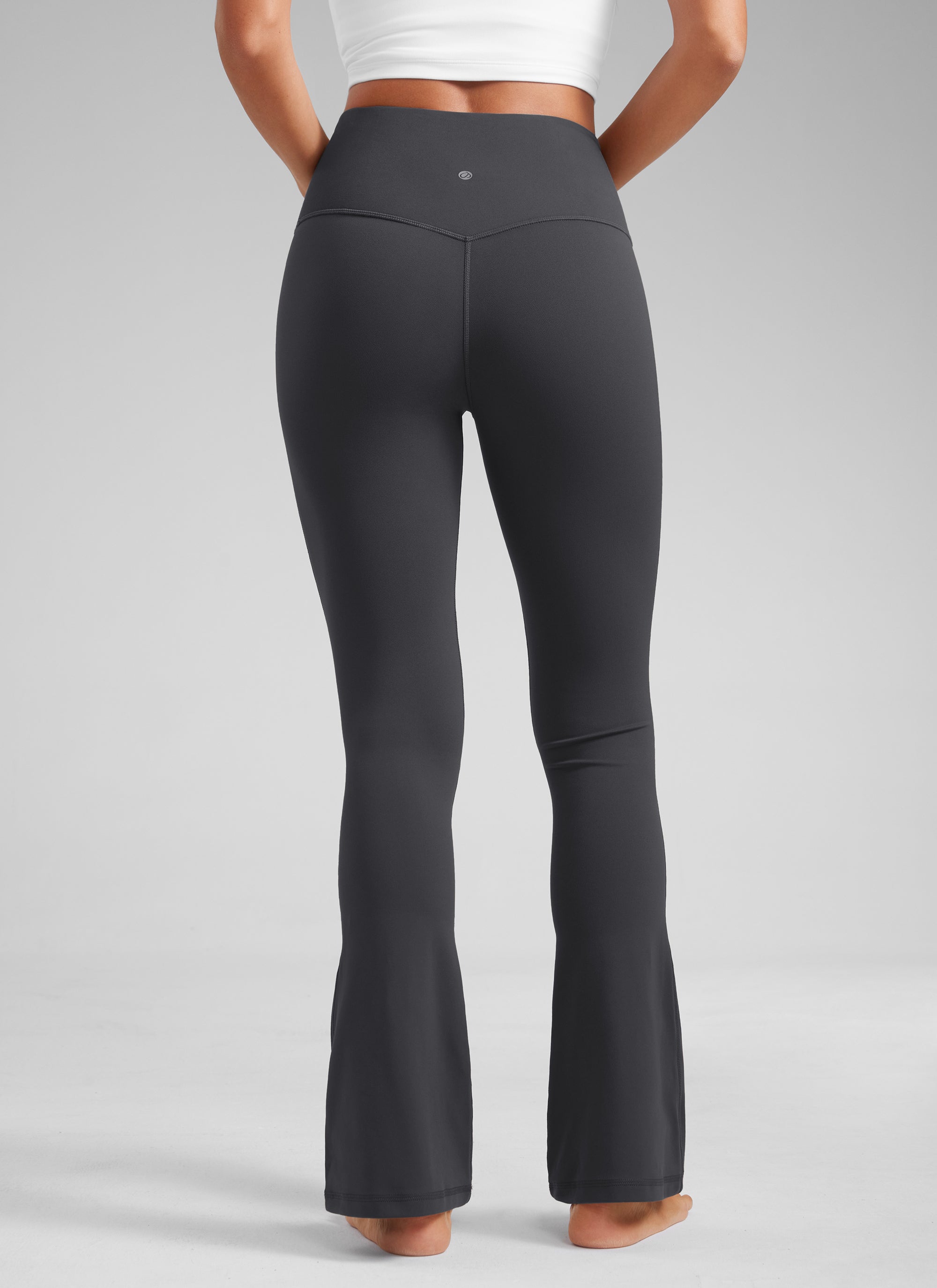 CRZ YOGA Damen Butterluxe Hohe Taille Mini Flared Leggings - 76 cm Mysteriöses Grau