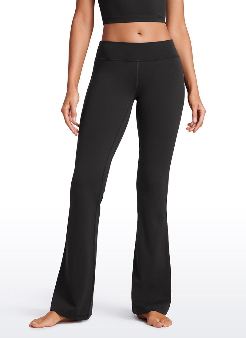 CRZ YOGA Damen Butterluxe Low Rise Flare Sporthose Leggings- 81cm Schwarz