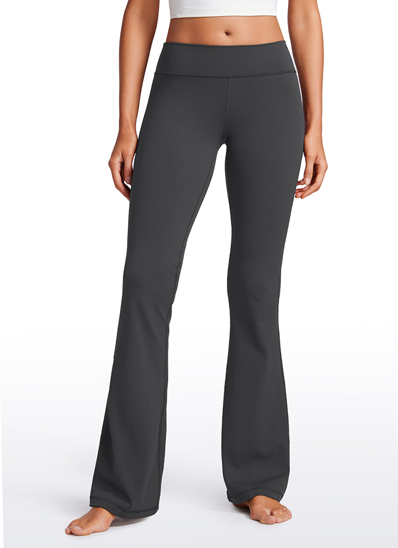 CRZ YOGA Damen Butterluxe Low Rise Flare Sporthose Leggings- 81cm Mysteriöses Grau