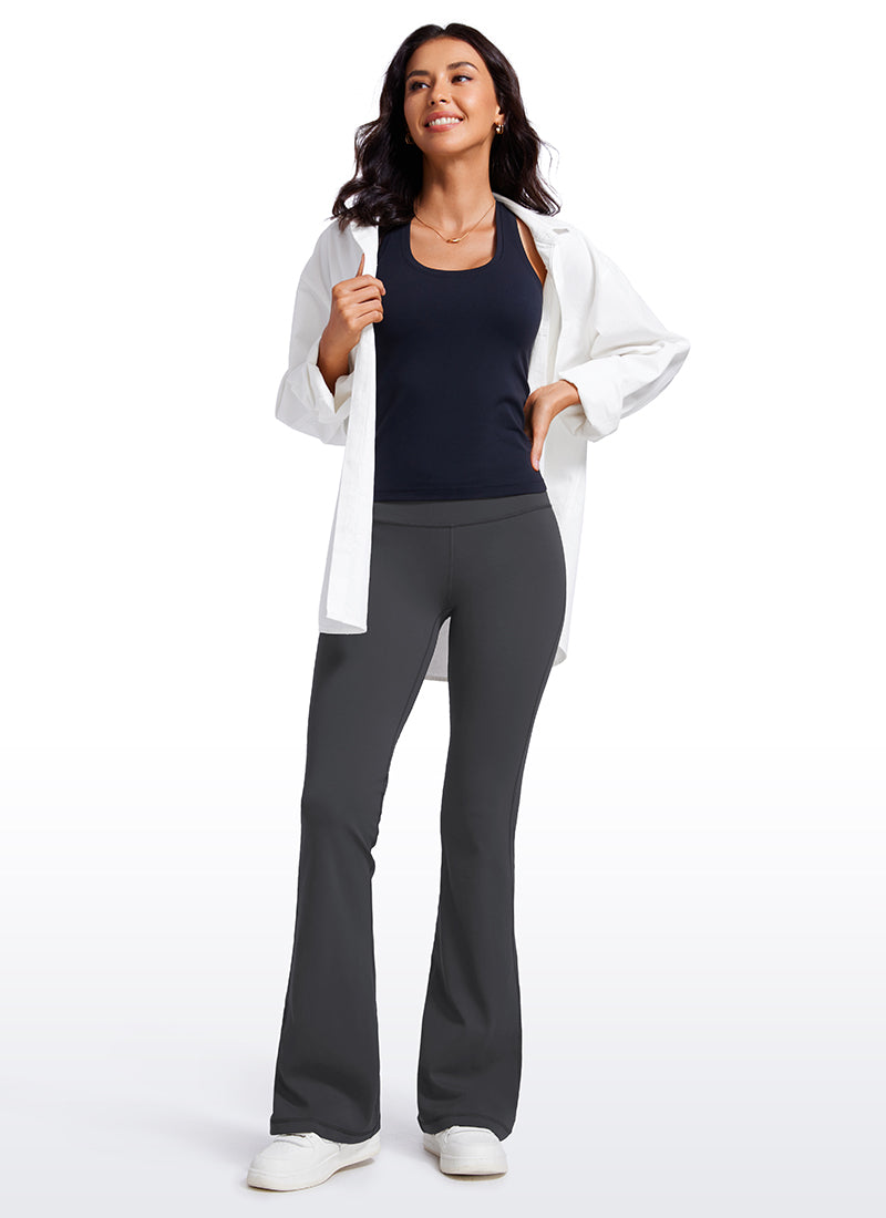 CRZ YOGA Damen Butterluxe Low Rise Flare Sporthose Leggings- 81cm Mysteriöses Grau