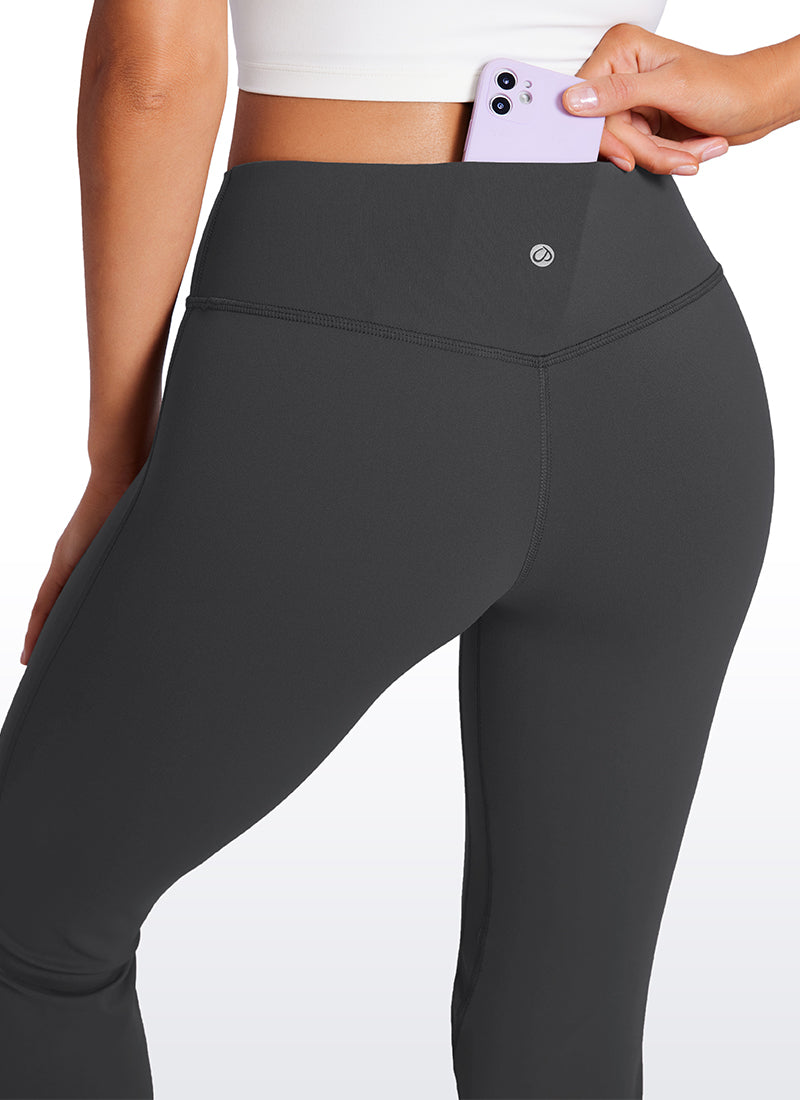 CRZ YOGA Damen Butterluxe Low Rise Flare Sporthose Leggings- 81cm Mysteriöses Grau