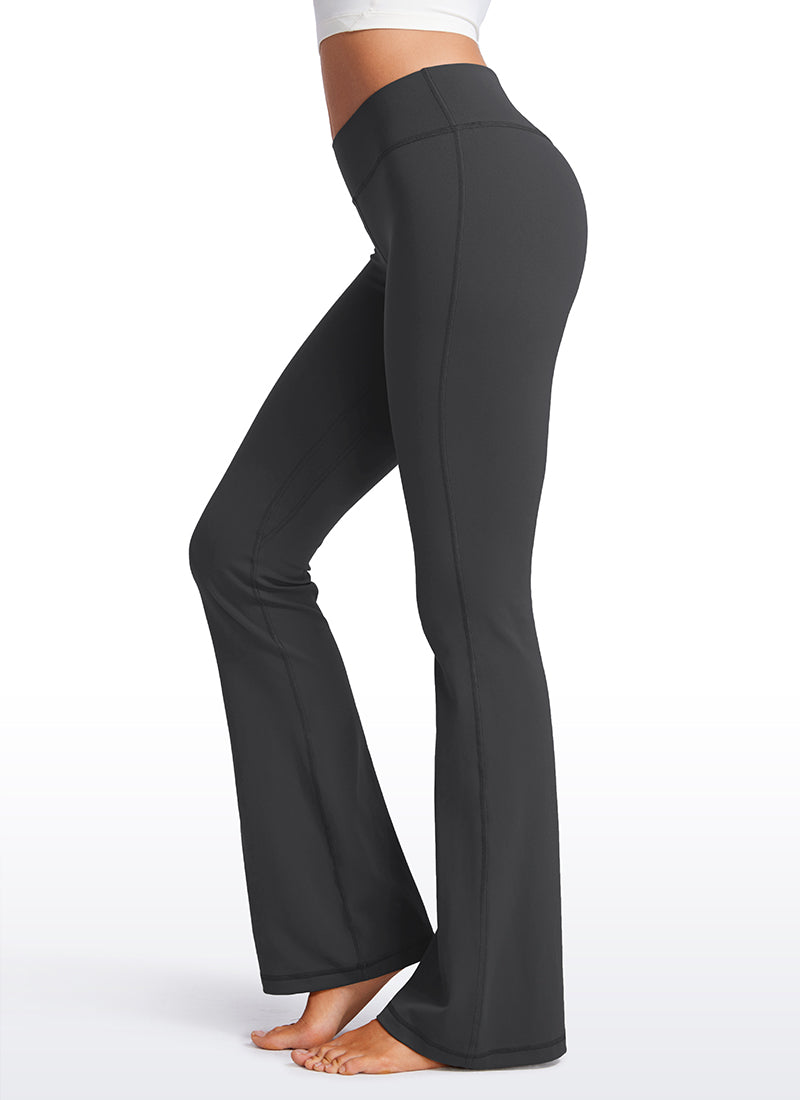 CRZ YOGA Damen Butterluxe Low Rise Flare Sporthose Leggings- 81cm Mysteriöses Grau