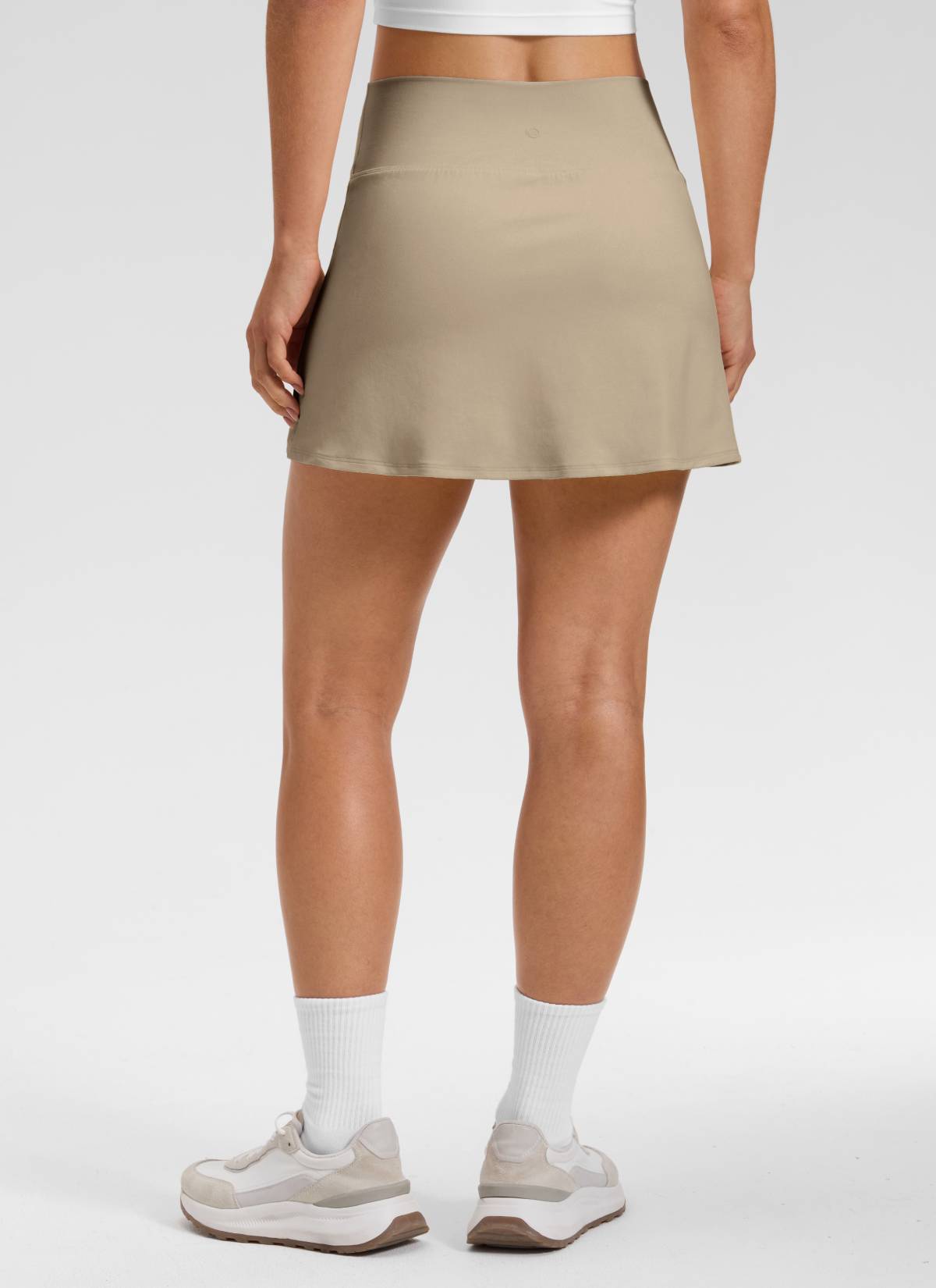 CRZ YOGA Damen Butterluxe Hohe Taille A-Line Tennis Röcke mit Taschen Eiche