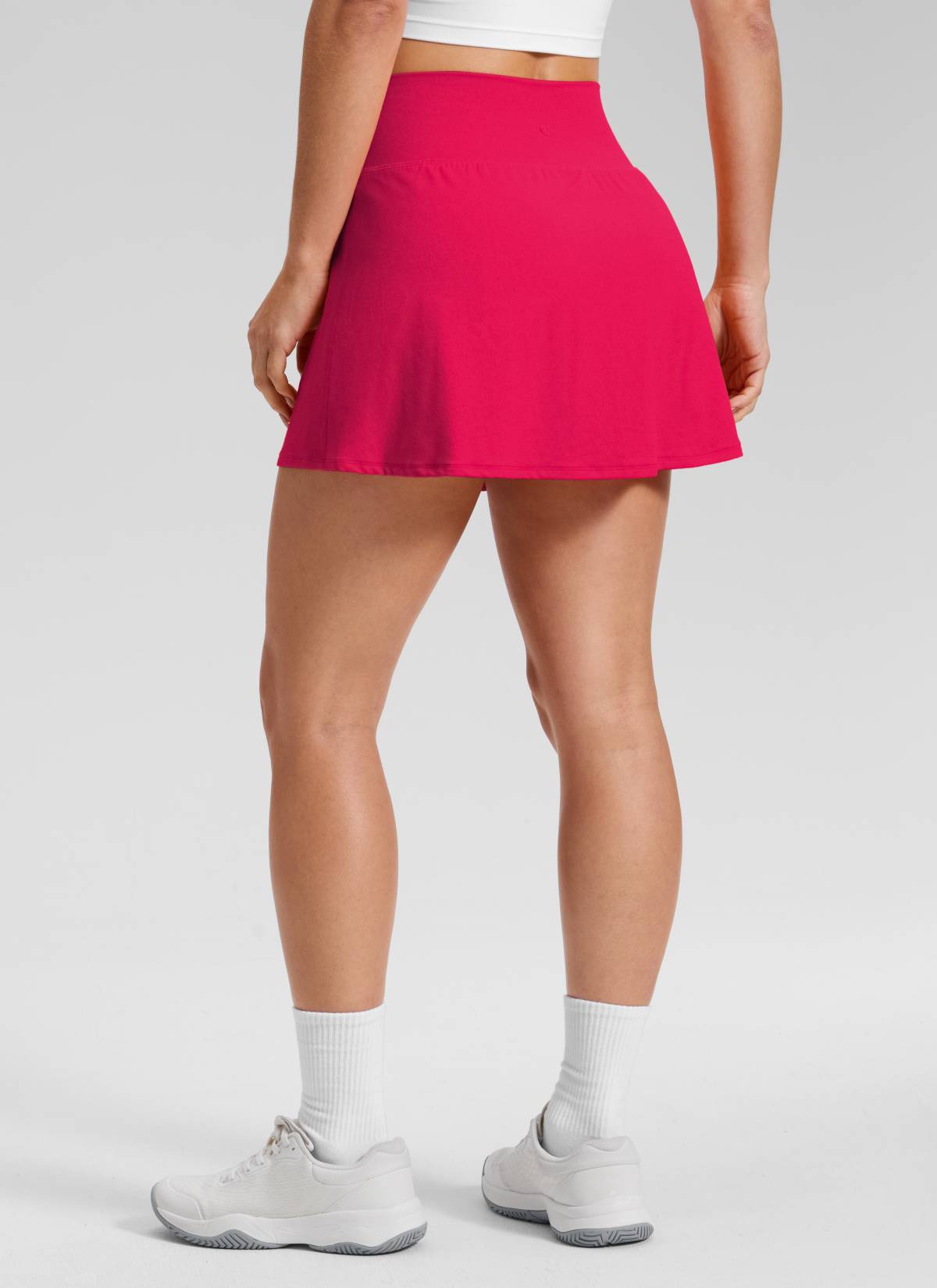 CRZ YOGA Damen Butterluxe Hohe Taille A-Line Tennis Röcke mit Taschen Viva Magenta
