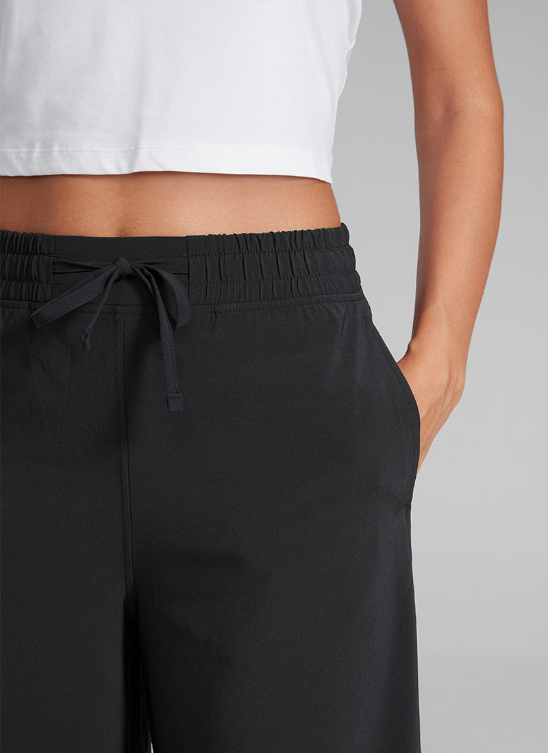 CRZ YOGA Damen Leicht Weites Bein mit Taschen - 64cm Schwarz