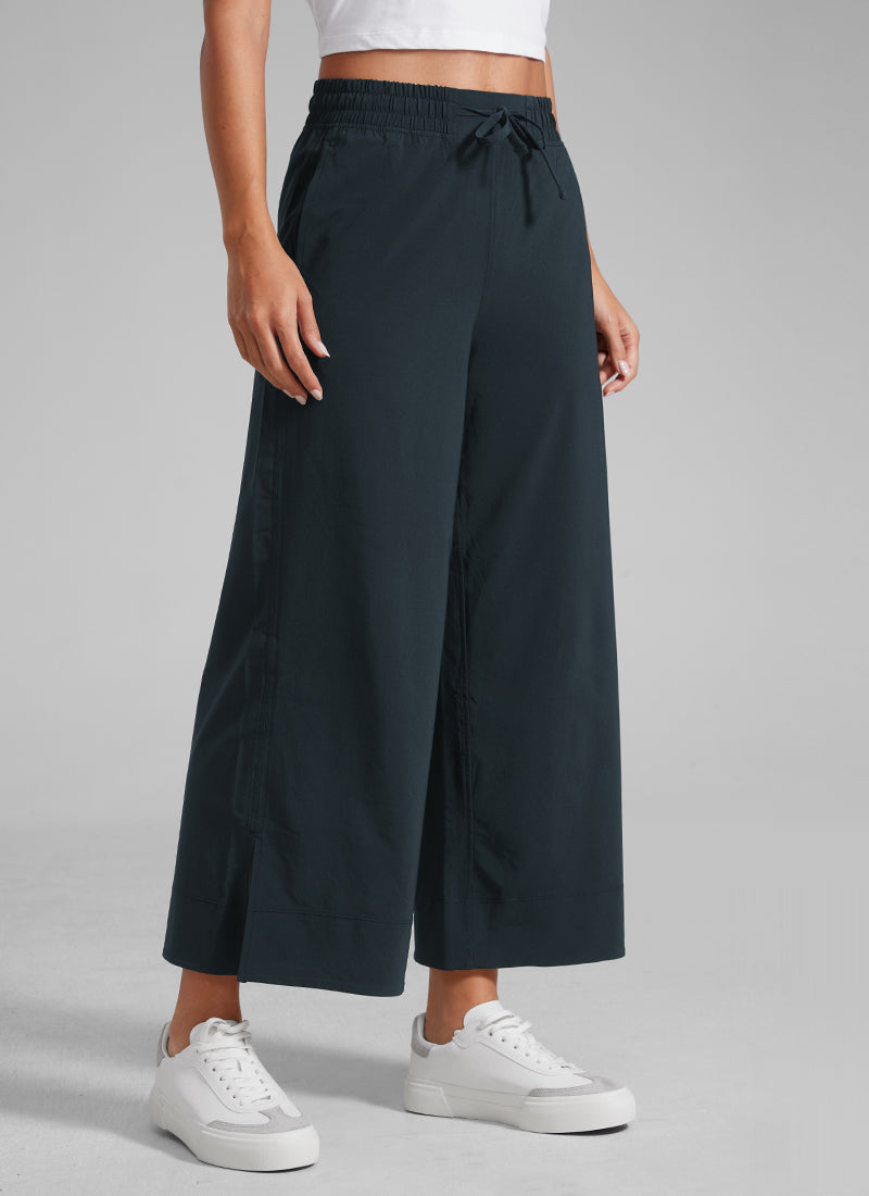 CRZ YOGA Damen Leicht Weites Bein mit Taschen - 64cm Echte Marine