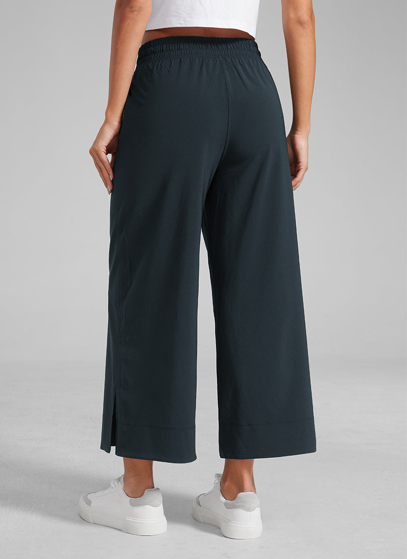 CRZ YOGA Damen Leicht Weites Bein mit Taschen - 64cm Echte Marine