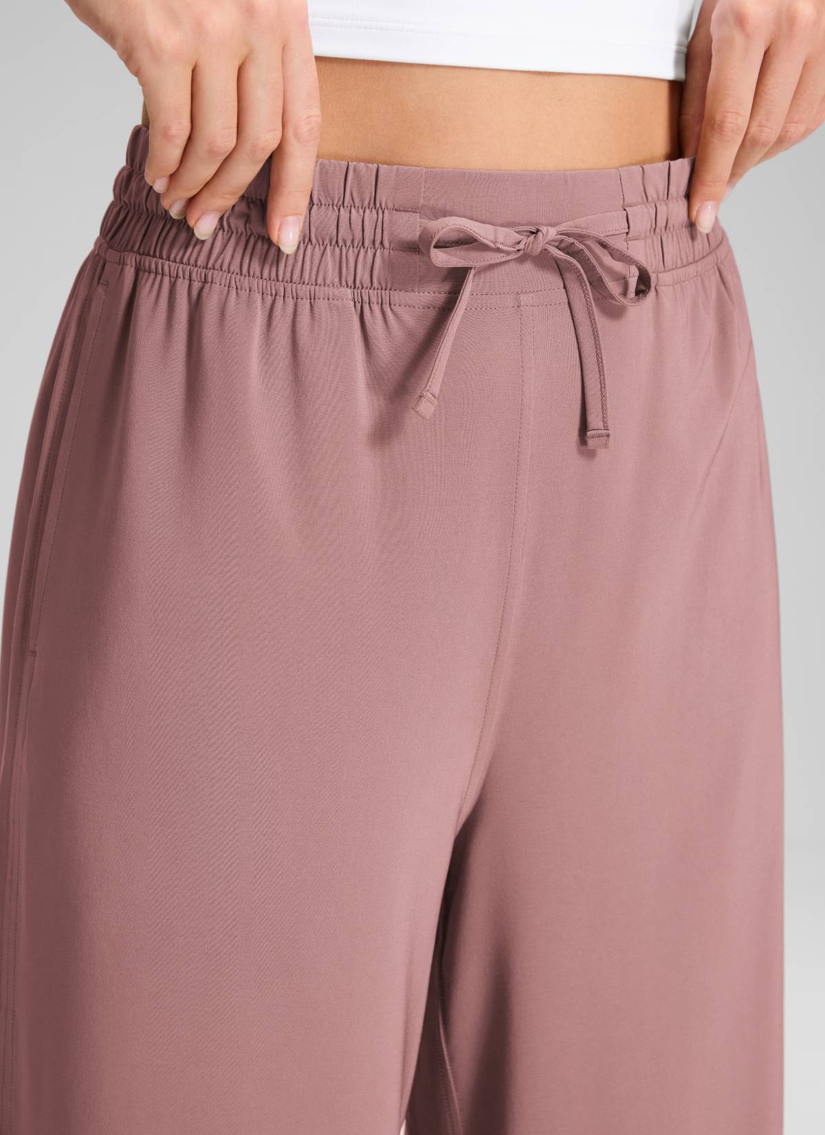 CRZ YOGA Damen Leicht Weites Bein mit Taschen - 64cm Dämmerungsrosenrosa