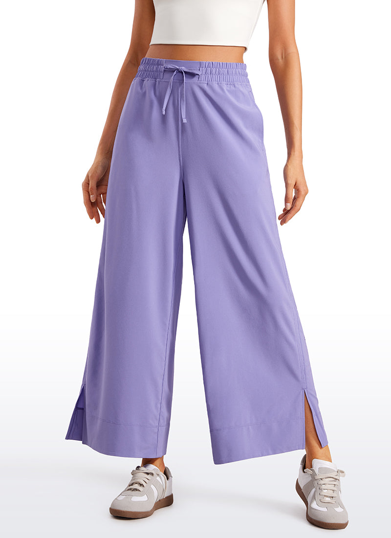 CRZ YOGA Damen Leicht Weites Bein mit Taschen - 64cm Dunkles Lavendelviolett