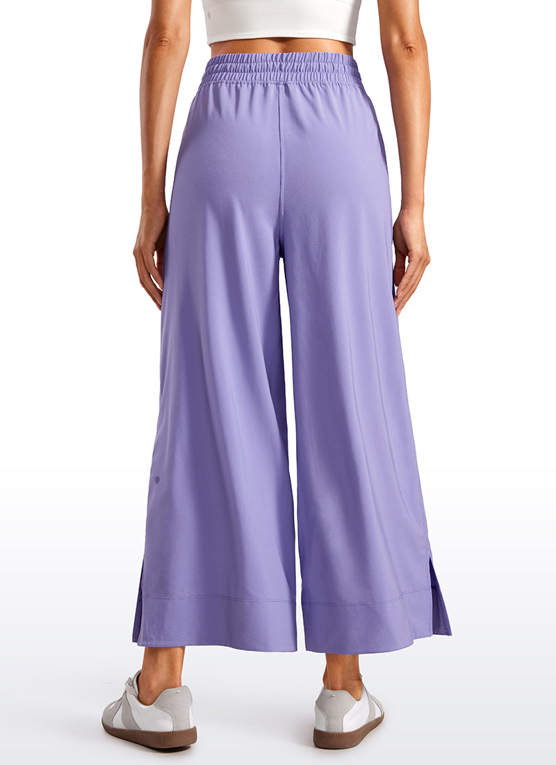 CRZ YOGA Damen Leicht Weites Bein mit Taschen - 64cm Dunkles Lavendelviolett