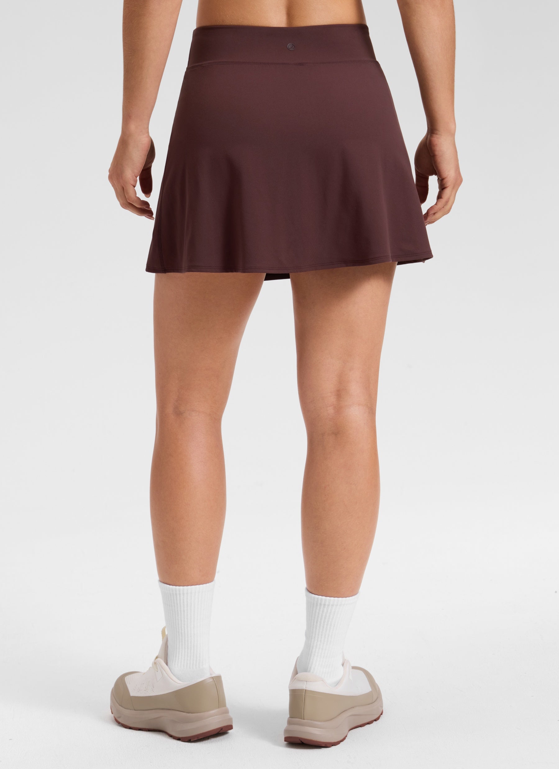 CRZ YOGA Women's Butterlift Golf High Rise A Line Side Slit Skirt 14'' Fudge-Braun