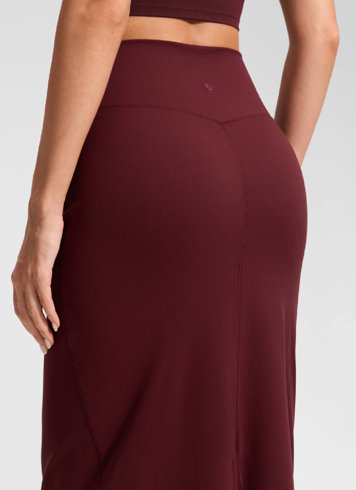 CRZ YOGA Damen Butterlift Maxi Bleistiftrock mit Rückenschlitz Roter Merlot