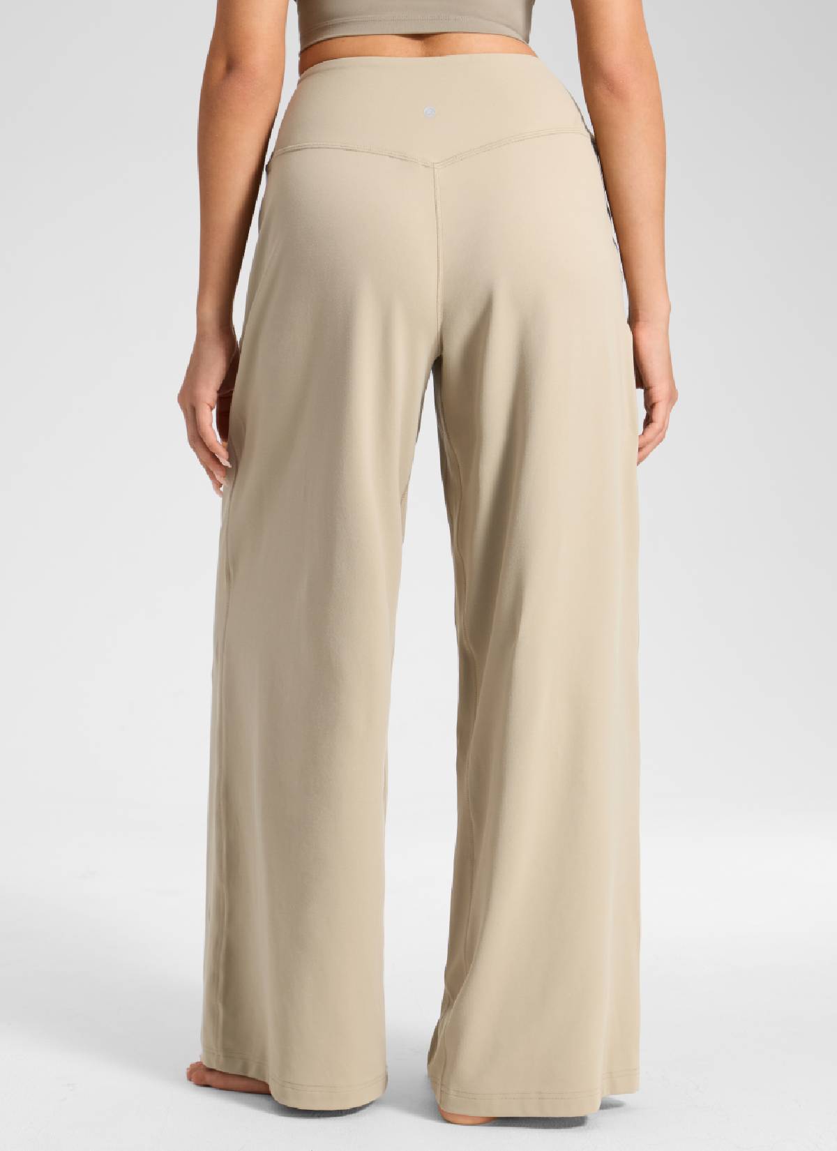 CRZ YOGA Damen Butterluxe Palazzo Hose mit Taschen und Falten - 76cm Eiche
