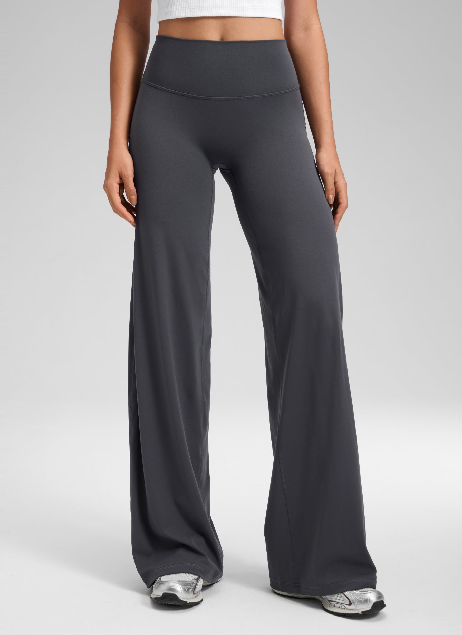 CRZ YOGA Damen Softretch Hohe Taille Weites Bein Yoga Leggings - 81cm Graphitgrau
