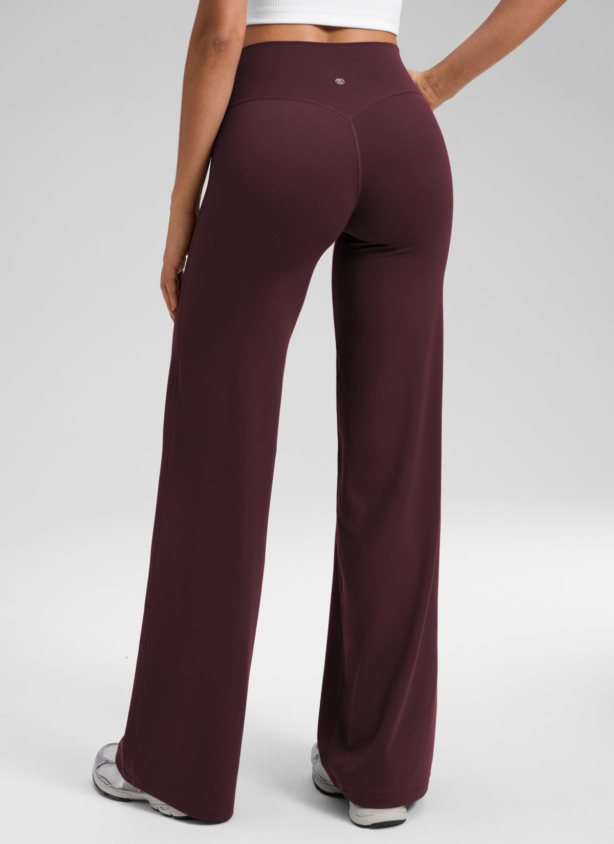 CRZ YOGA Damen Softretch Hohe Taille Weites Bein Yoga Leggings - 76cm Reife Pflaume