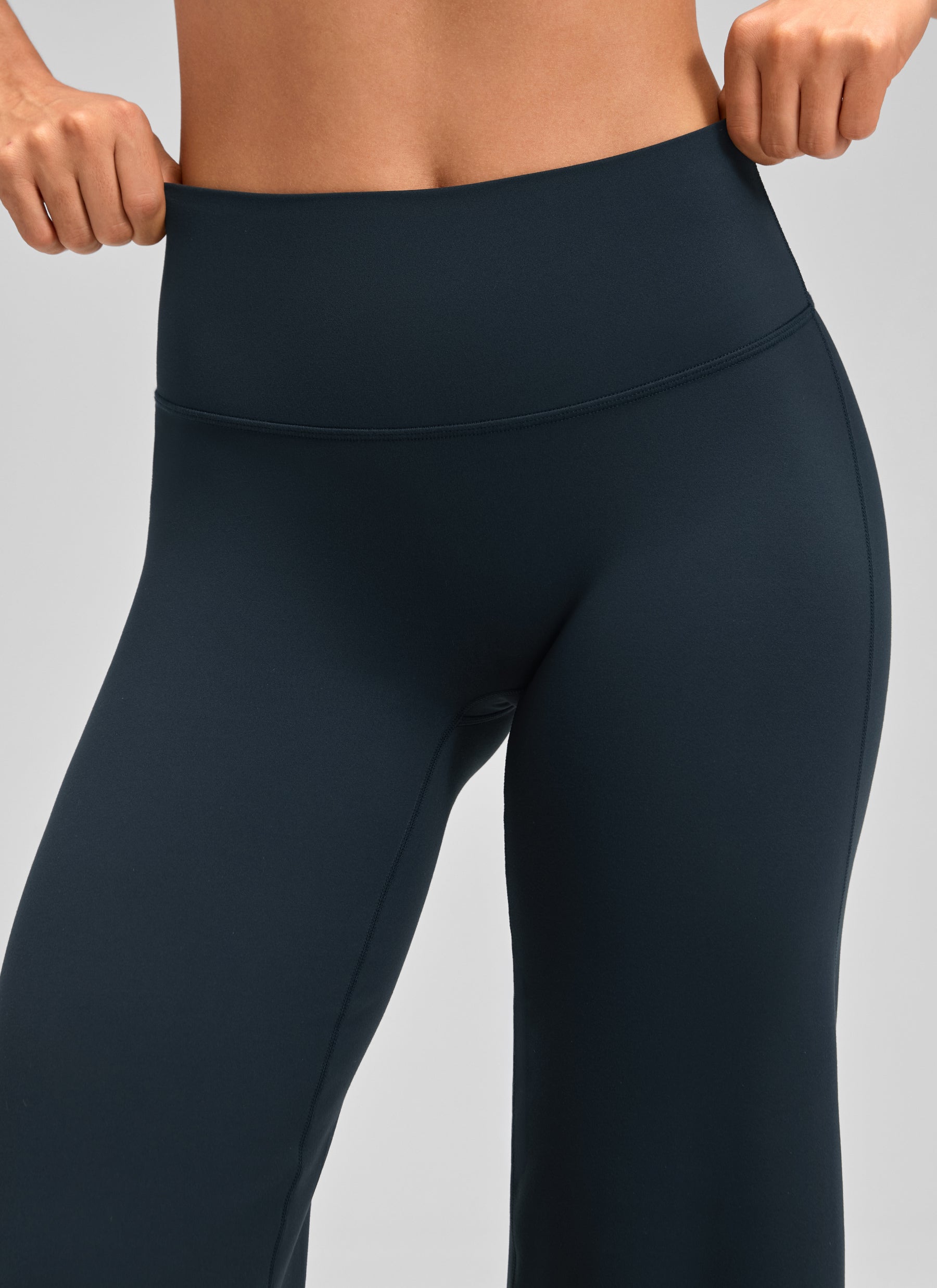 CRZ YOGA Damen Softretch Hohe Taille Weites Bein Yoga Leggings - 76cm Echte Marine