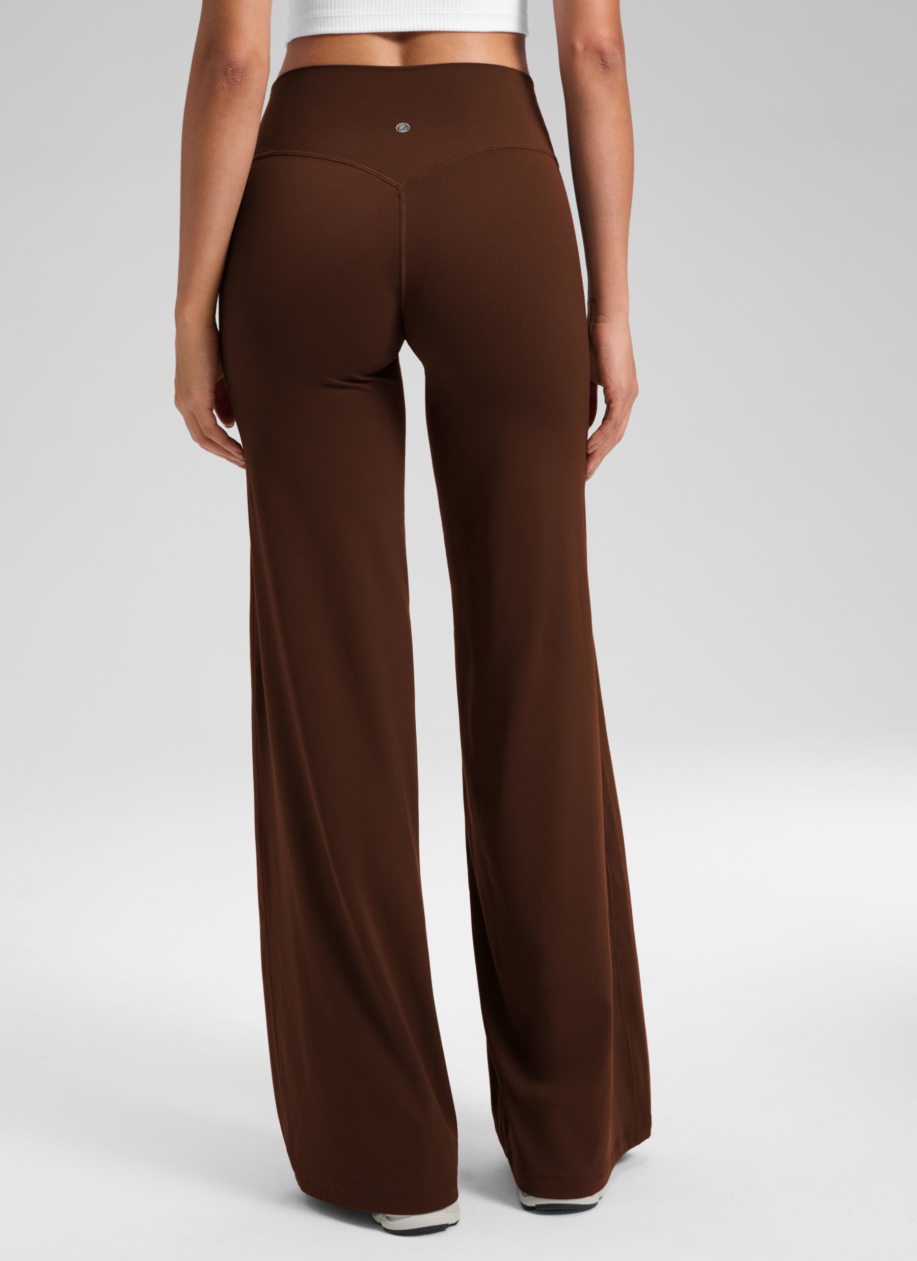 CRZ YOGA Damen Softretch Hohe Taille Weites Bein Yoga Leggings - 71cm Lava Braun