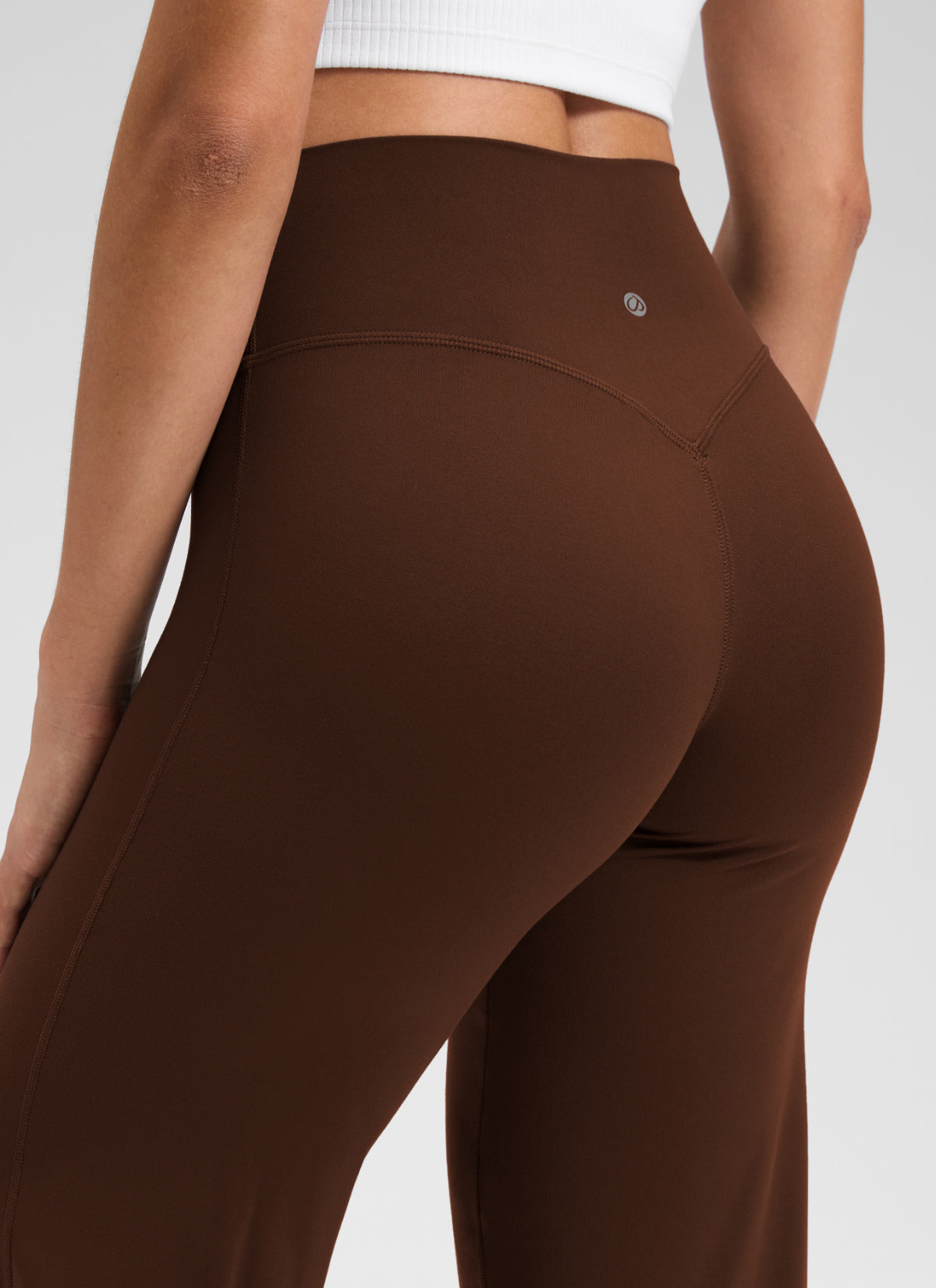 CRZ YOGA Damen Softretch Hohe Taille Weites Bein Yoga Leggings - 71cm Lava Braun
