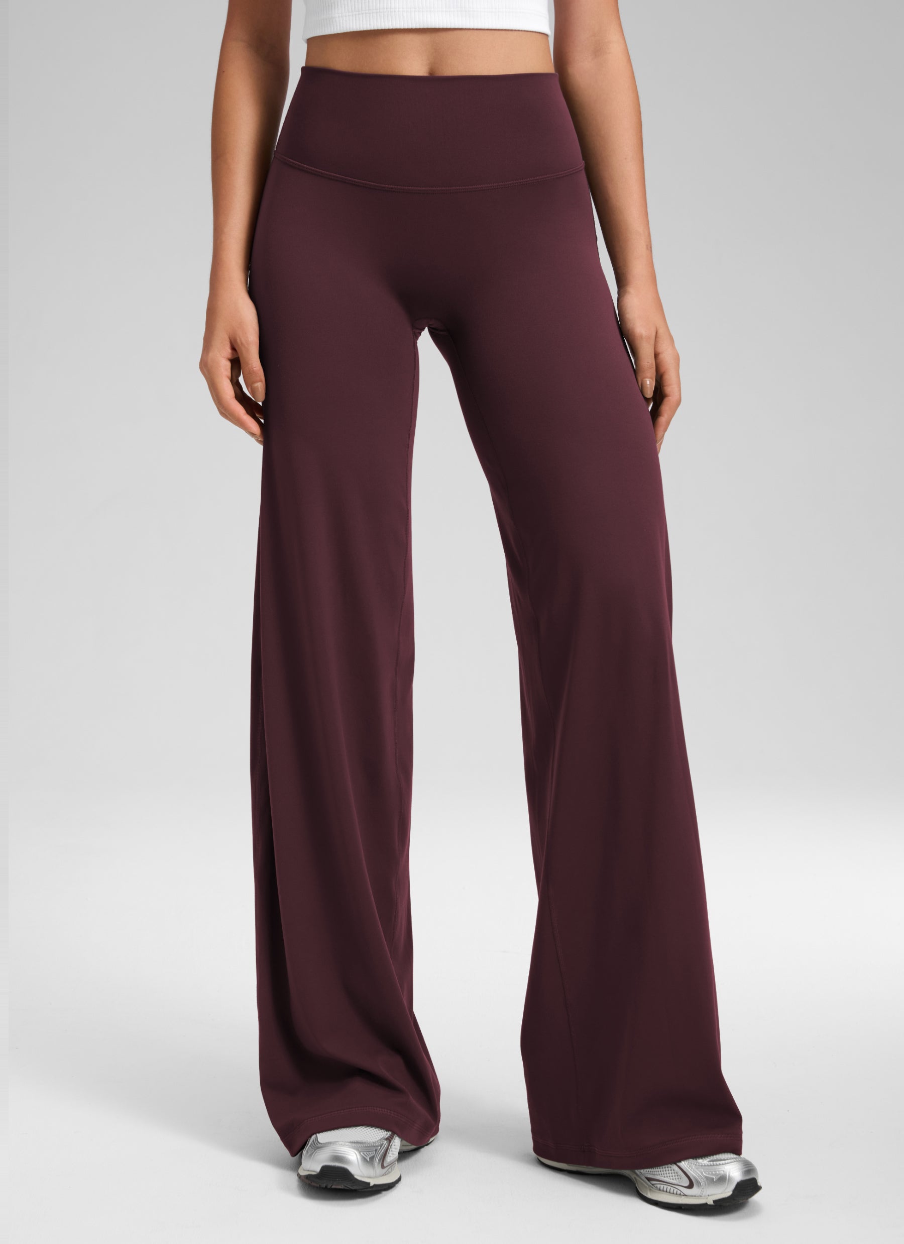 CRZ YOGA Damen Softretch Hohe Taille Weites Bein Yoga Leggings - 81cm Reife Pflaume