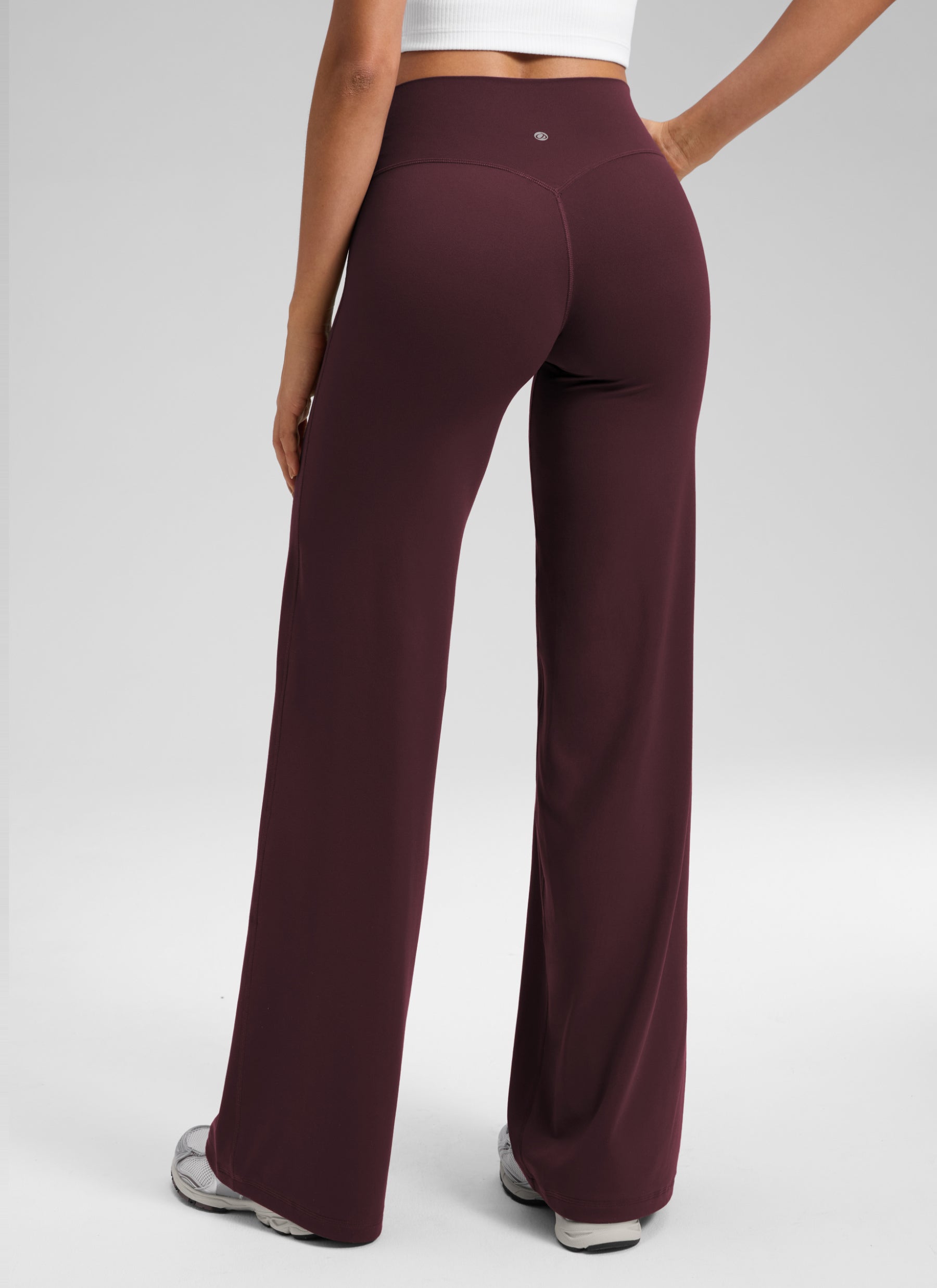 CRZ YOGA Damen Softretch Hohe Taille Weites Bein Yoga Leggings - 81cm Reife Pflaume