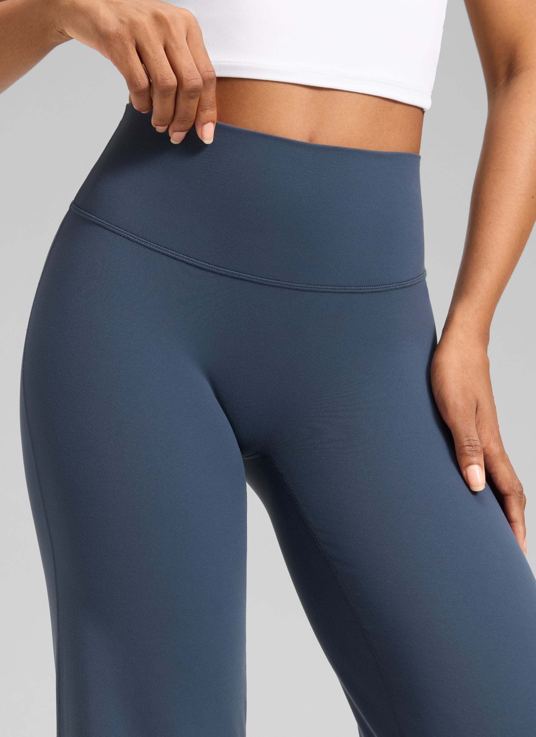 CRZ YOGA Damen Softretch Hohe Taille Weites Bein Yoga Leggings - 76cm Sternenlicht