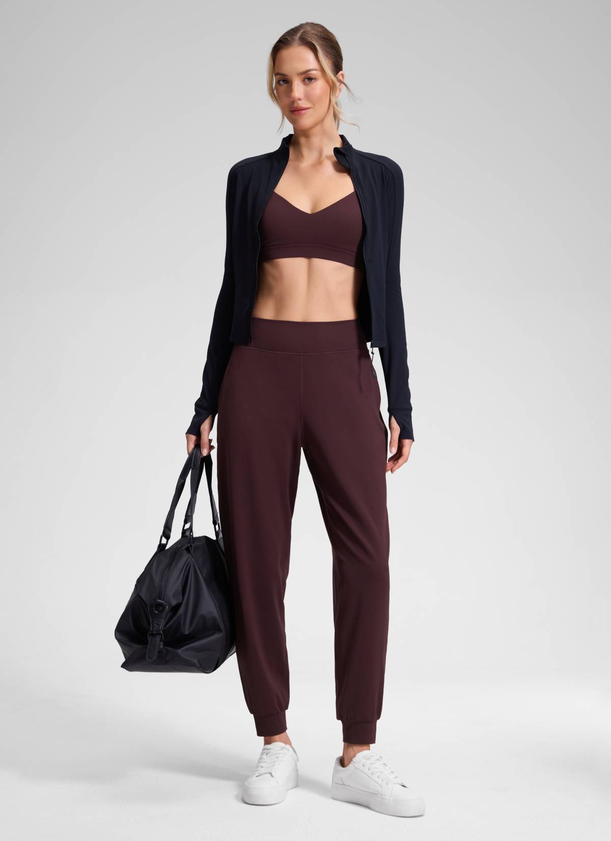 CRZ YOGA Damen Butterluxe Hohe Taille Sporthosen mit Taschen - 71cm Reife Pflaume