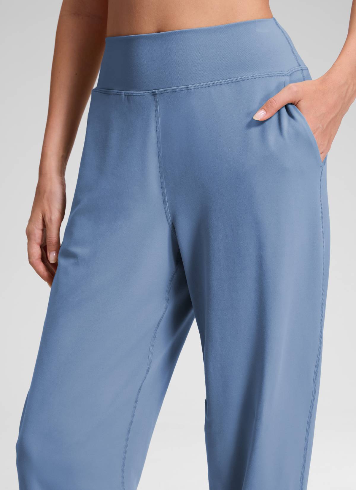CRZ YOGA Damen Butterluxe Hohe Taille Sporthosen mit Taschen - 71cm Gewaschener Denim