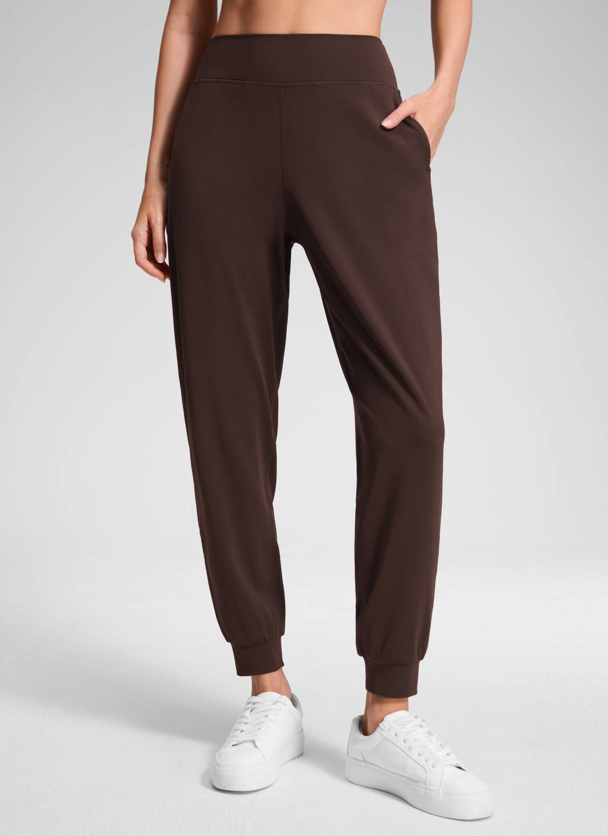 CRZ YOGA Damen Butterluxe Hohe Taille Sporthosen mit Taschen - 71cm Heißes Fudge-Brown