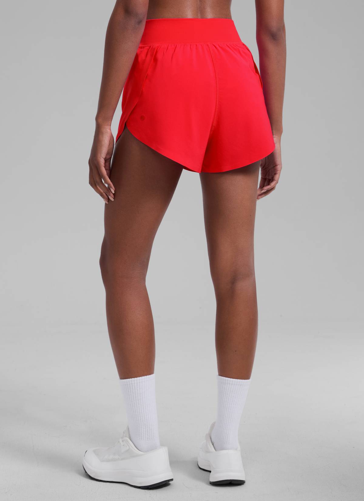 CRZ YOGA Damen Splits Sport Shorts mit Reißverschlusstasche - 8cm Tiefrot