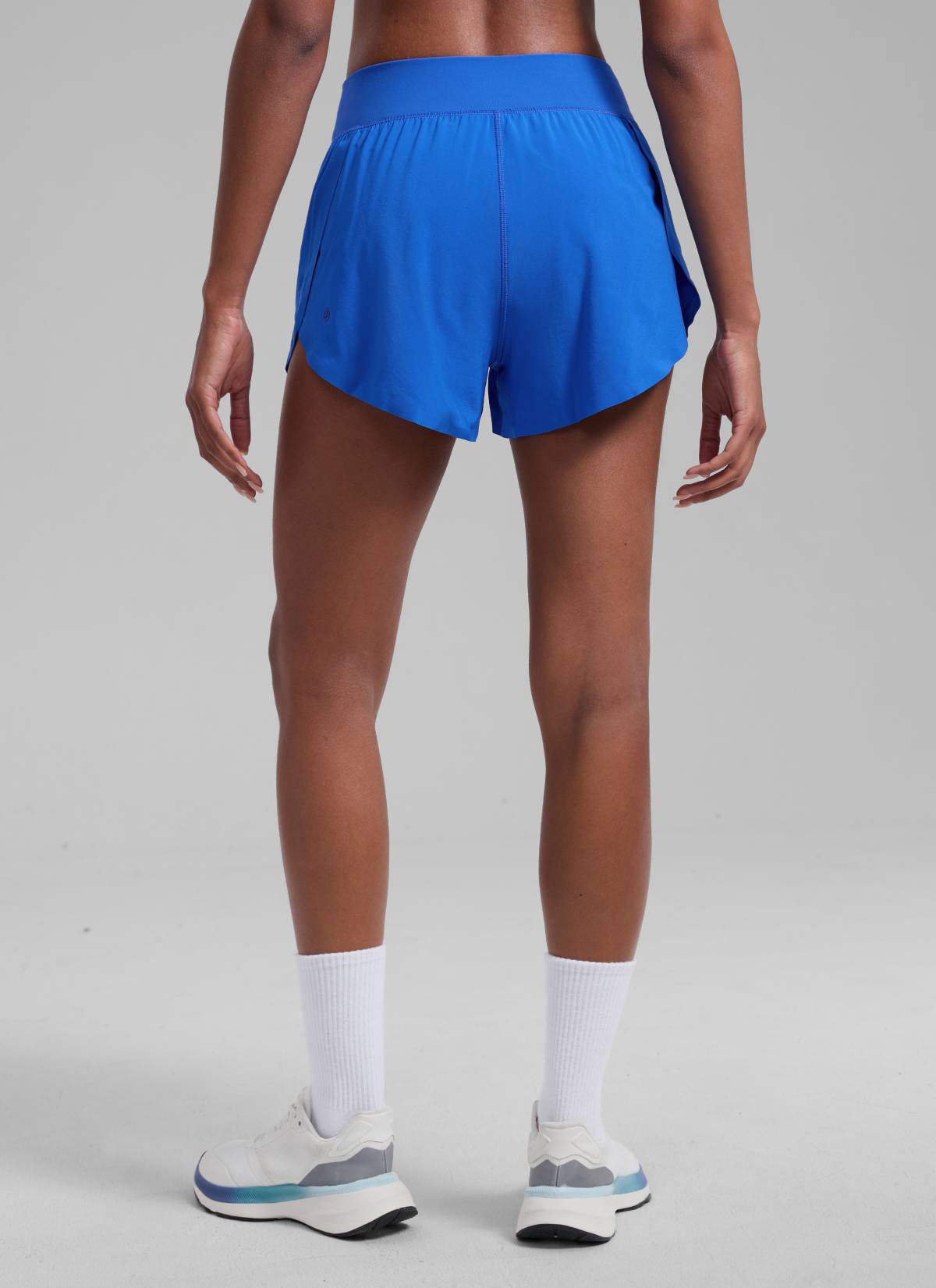 CRZ YOGA Damen Splits Sport Shorts mit Reißverschlusstasche - 7,6 cm Funkelndes Blau