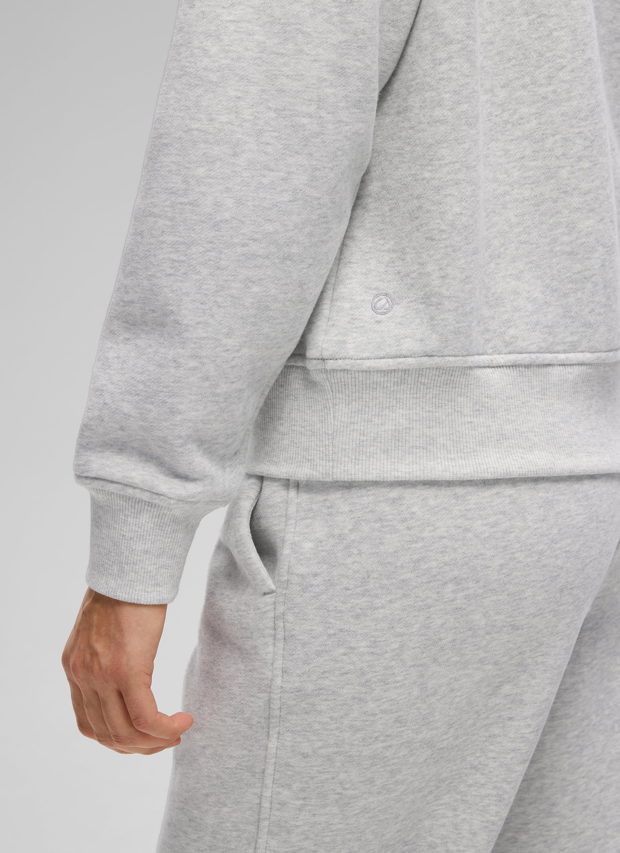 CRZ YOGA Damen Fleece Gefüttert Halber Reißverschluss Sweatshirt Taubengraues Heidekraut @model_info:Kerr