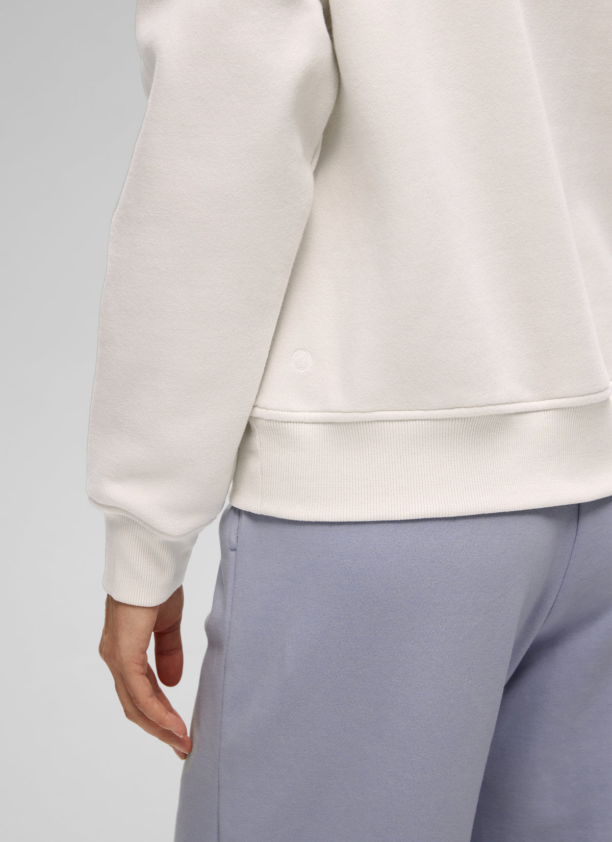 CRZ YOGA Damen Fleece Gefüttert Halber Reißverschluss Sweatshirt Milchig Weiß @model_info:Kerr