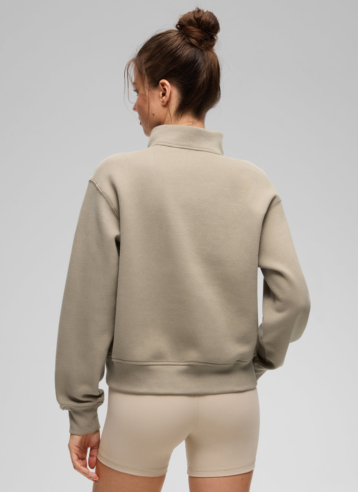 CRZ YOGA Damen Fleece Gefüttert Halber Reißverschluss Sweatshirt Eiche @model_info:Kerr