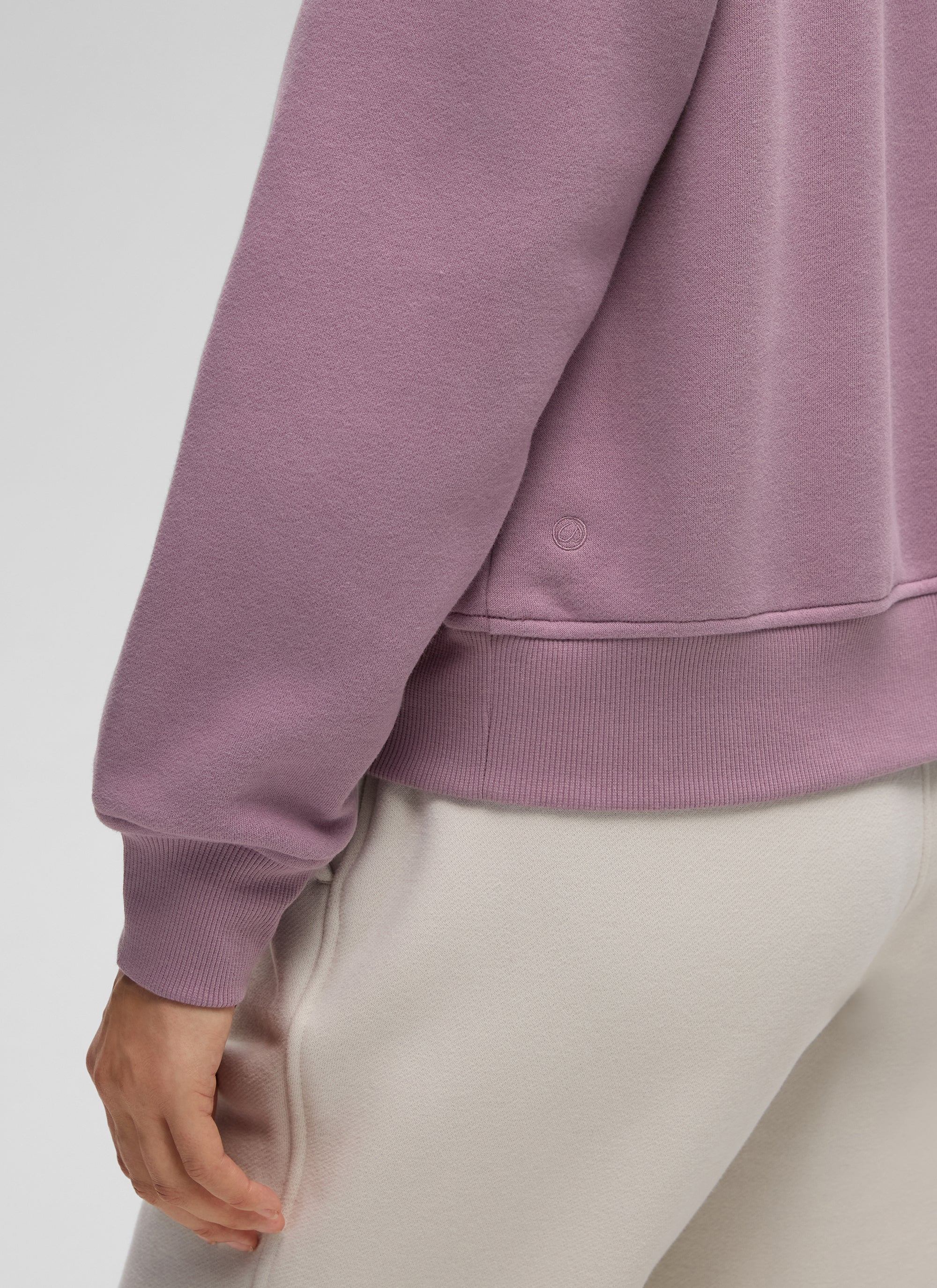 CRZ YOGA Damen Fleece Gefüttert Halber Reißverschluss Sweatshirt Lavendel Hell @model_info:Kerr