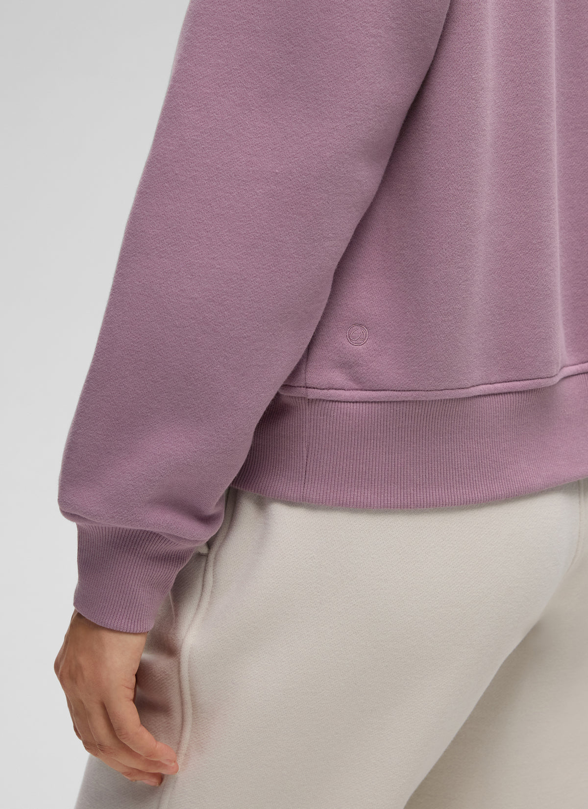 CRZ YOGA Damen Fleece Gefüttert Halber Reißverschluss Sweatshirt Lavendel Hell @model_info:Kerr