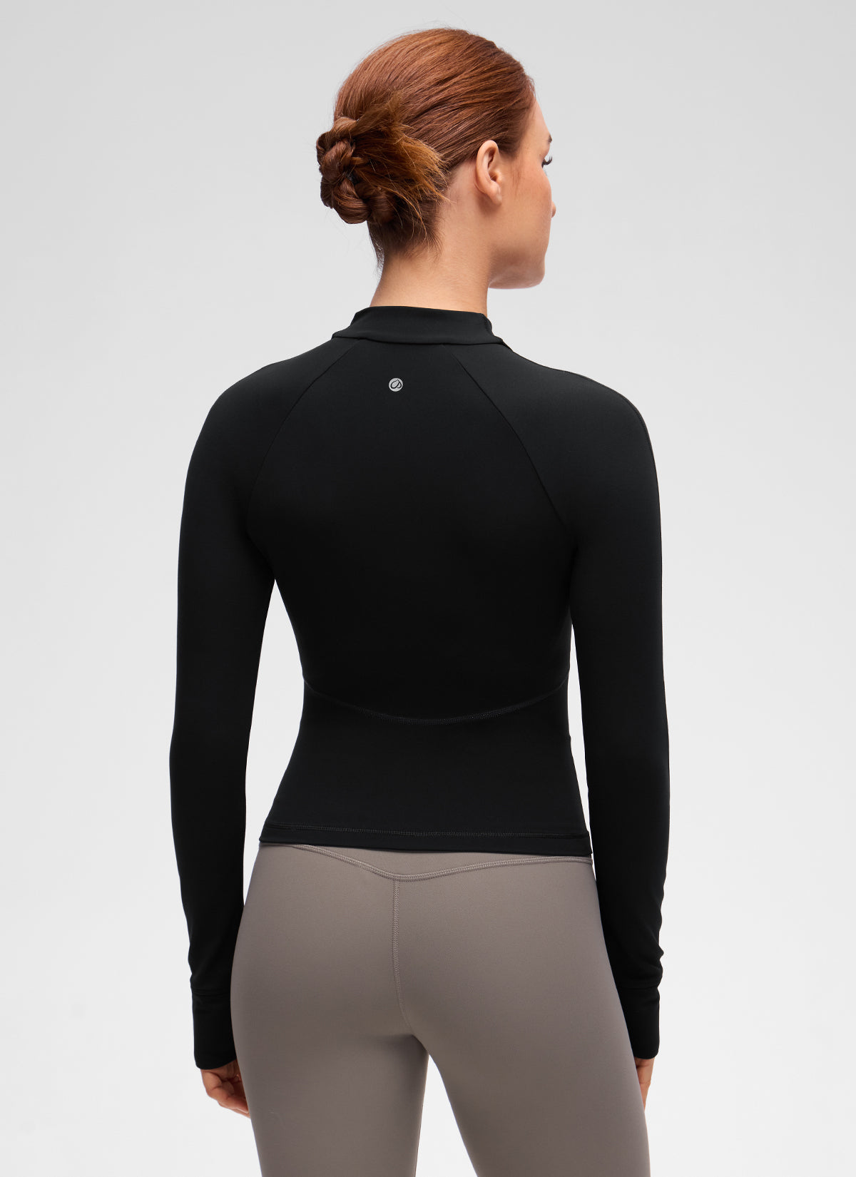 CRZ YOGA Damen Butterluxe V-Neck taillenlang Jacke mit Taschen Schwarz